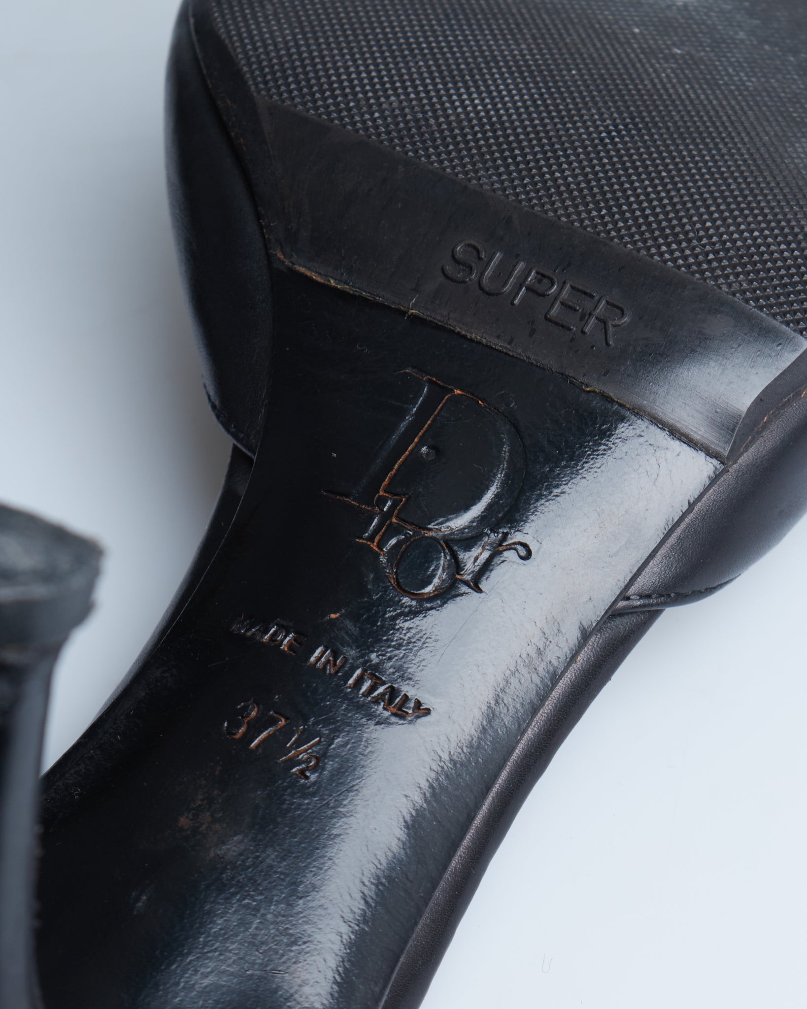 Dior leather bondage mules