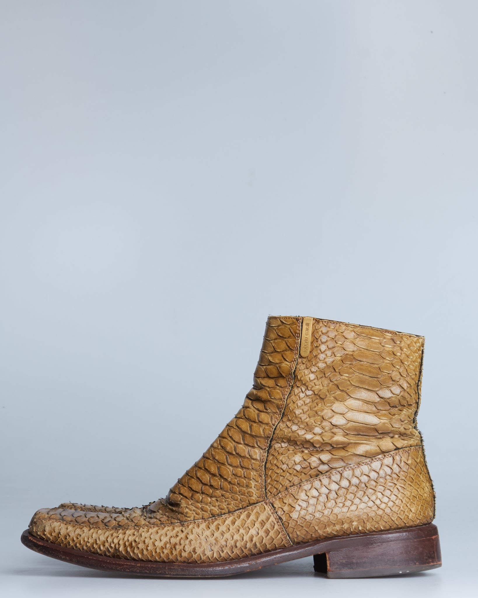Roberto Cavalli python leather boots