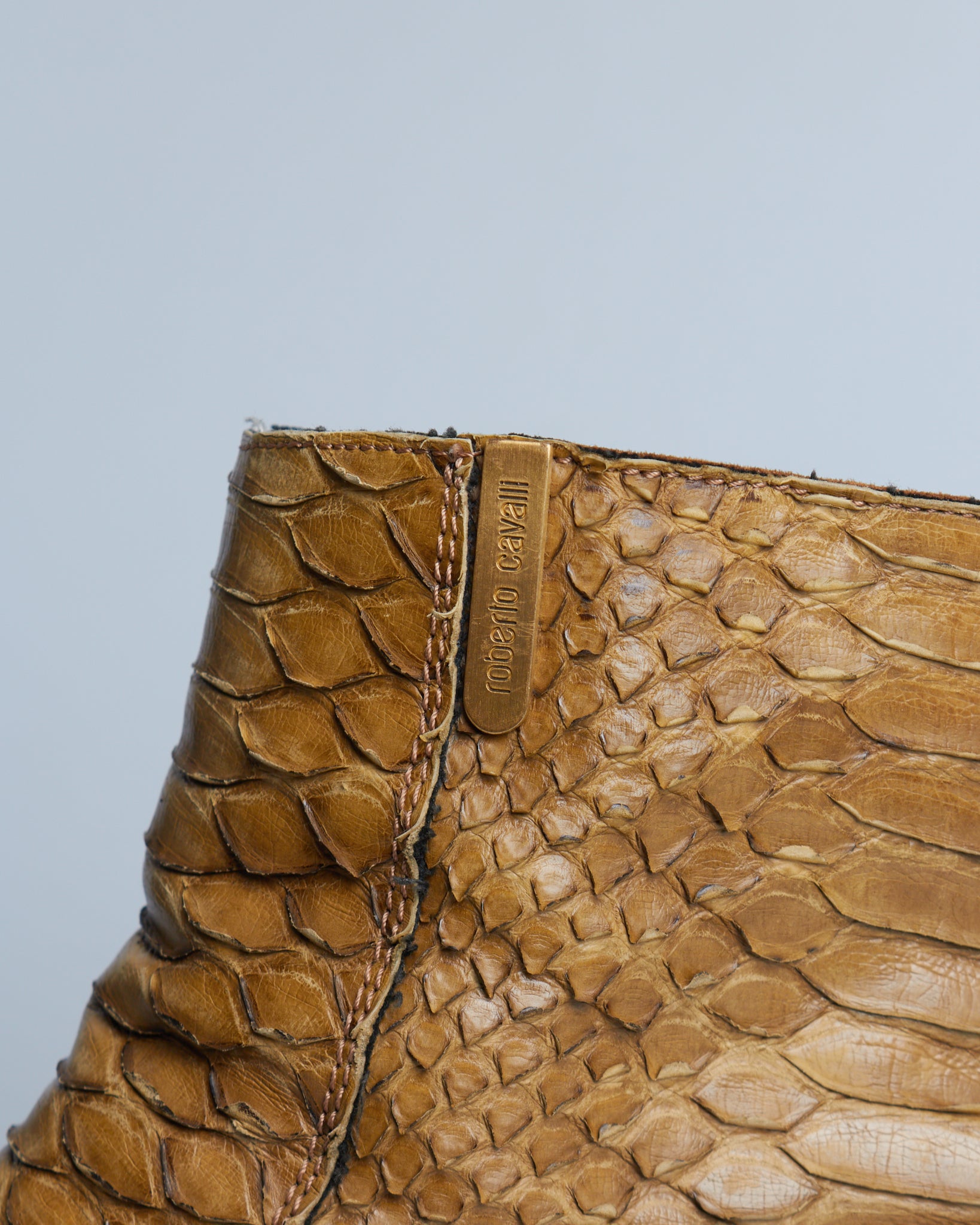 Roberto Cavalli python leather boots