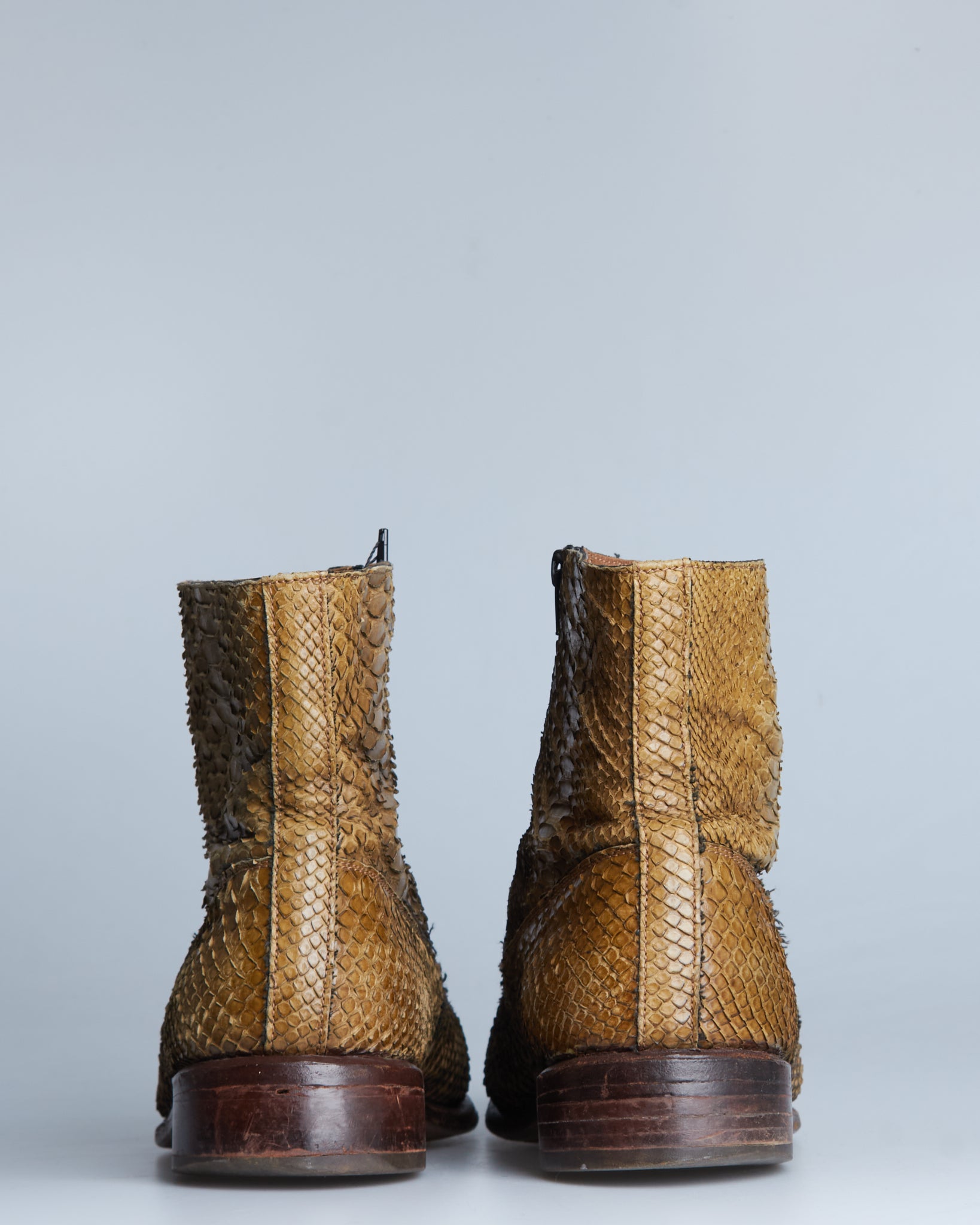 Roberto Cavalli python leather boots