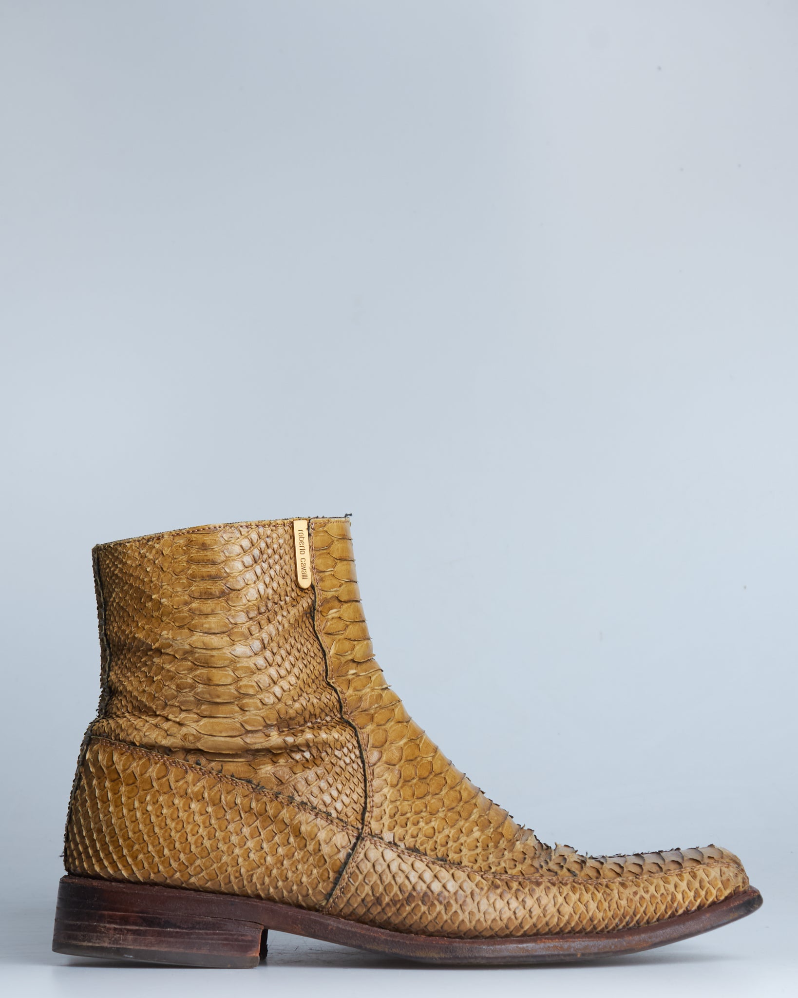Roberto Cavalli python leather boots