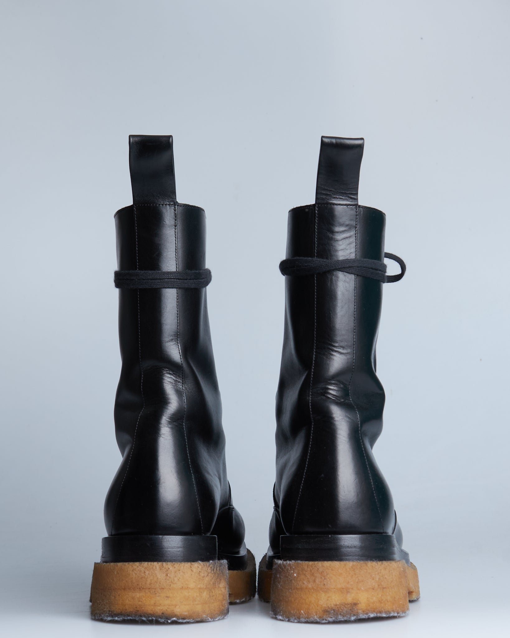 Bottega Veneta military calf leather lace-up boots