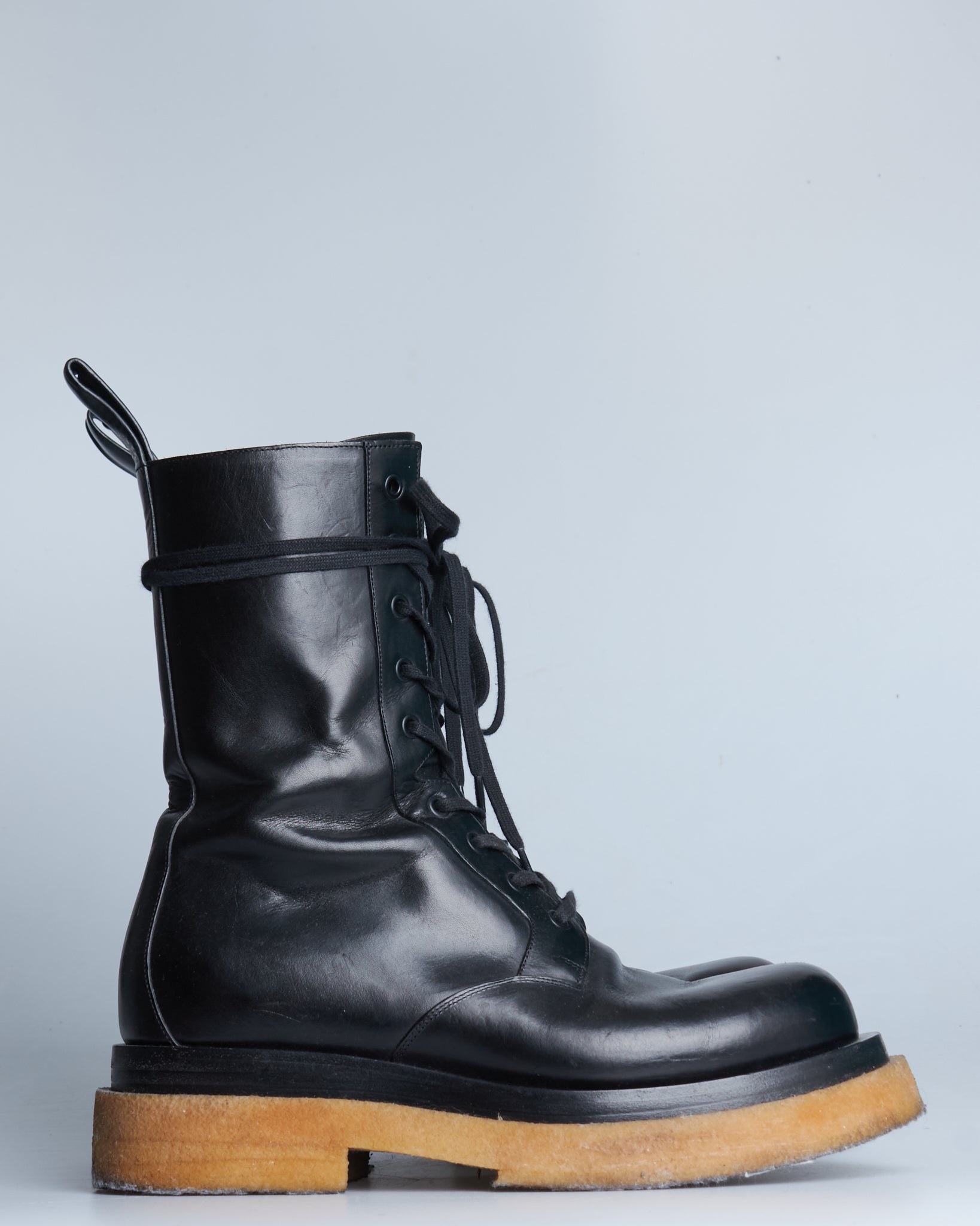 Bottega Veneta military calf leather lace-up boots