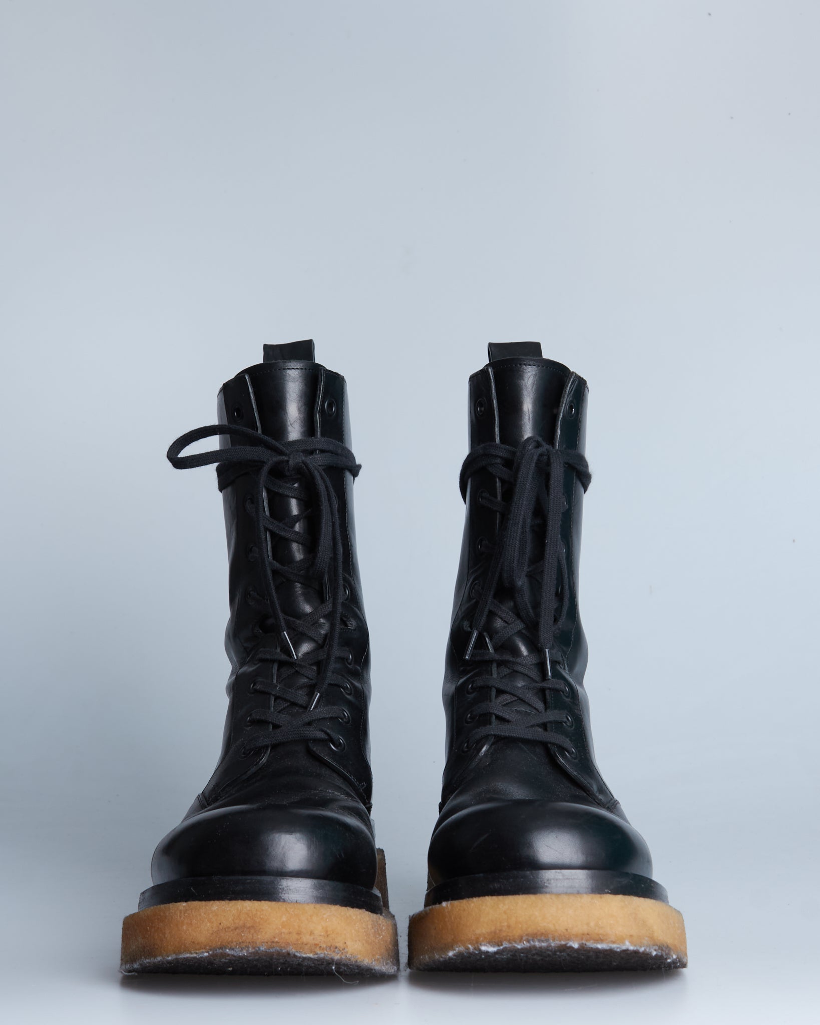 Bottega Veneta military calf leather lace-up boots