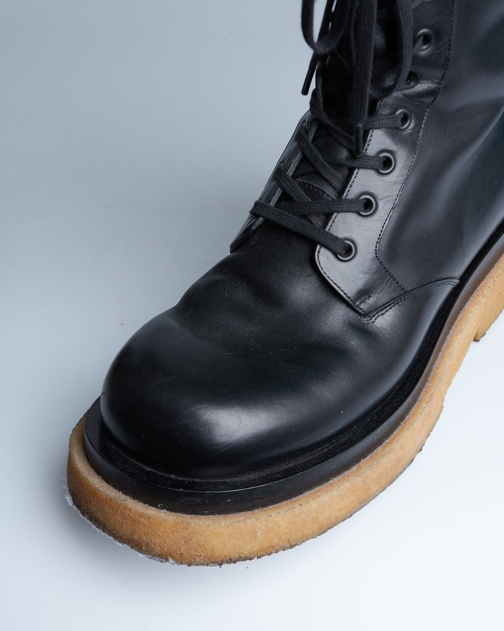 Bottega Veneta military calf leather lace-up boots
