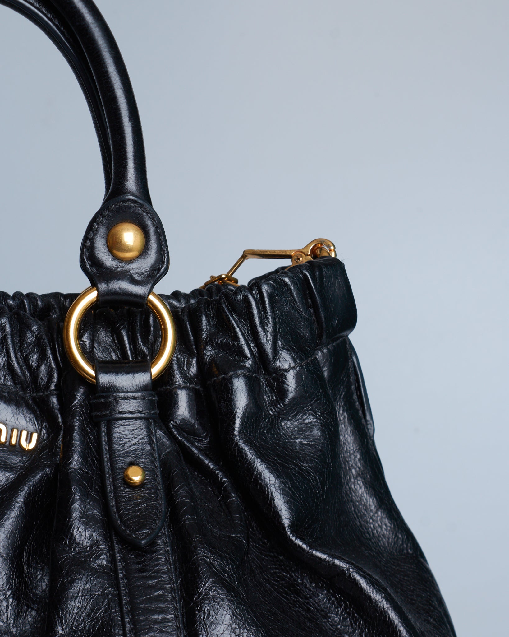 Miu Miu Vitello Lux Bow Large Bag