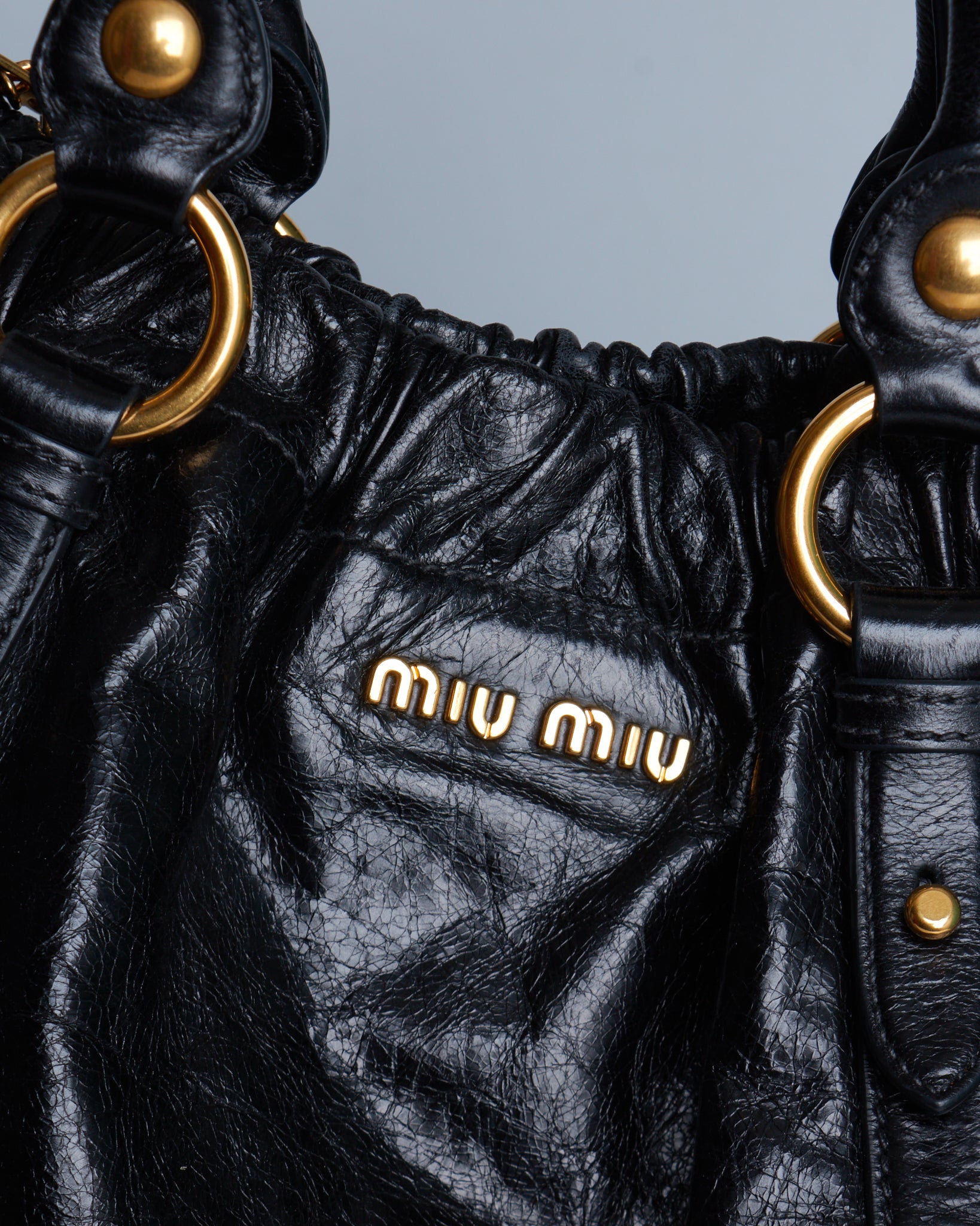Miu Miu Vitello Lux Bow Large Bag