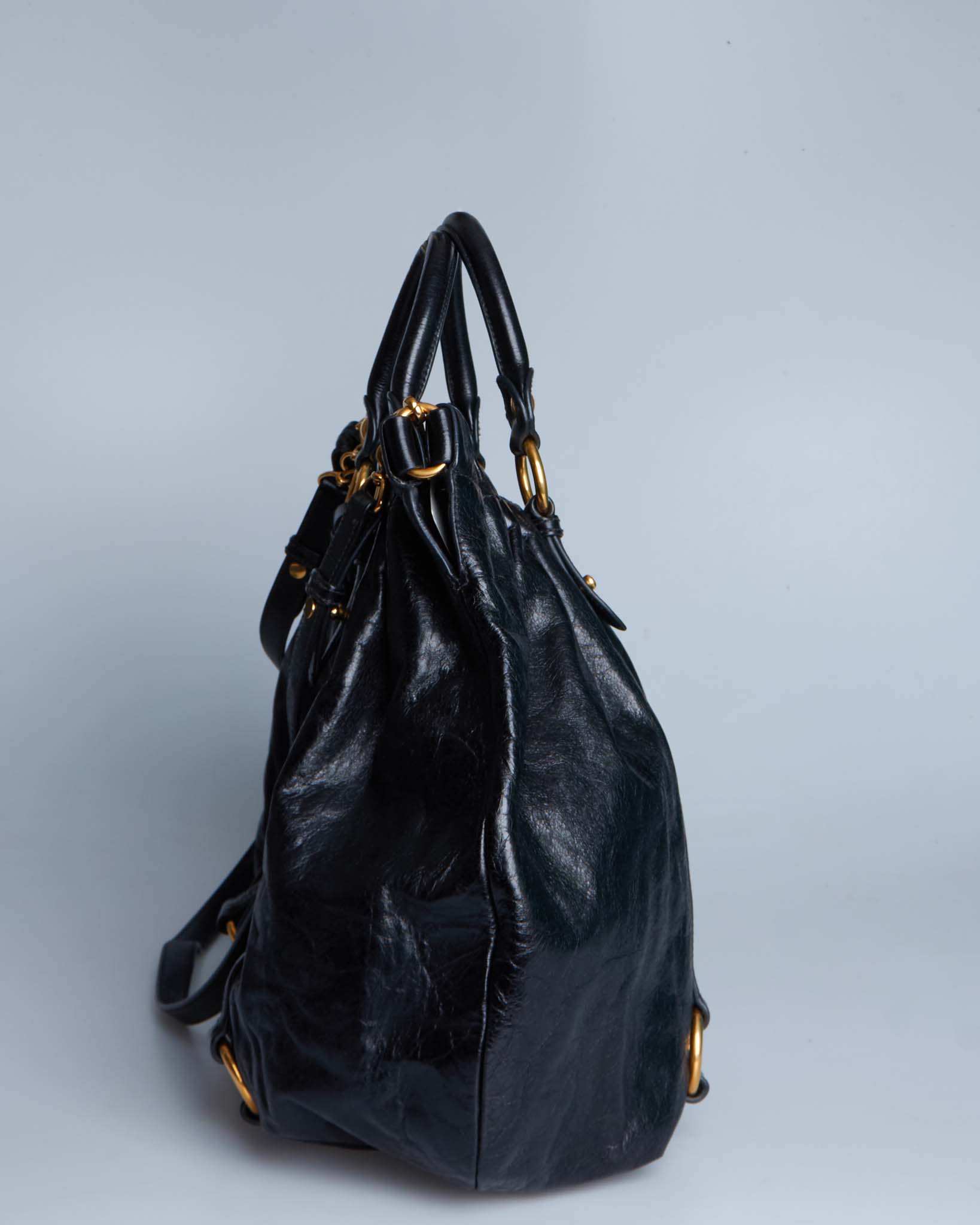 Miu Miu Vitello Lux Bow Large Bag
