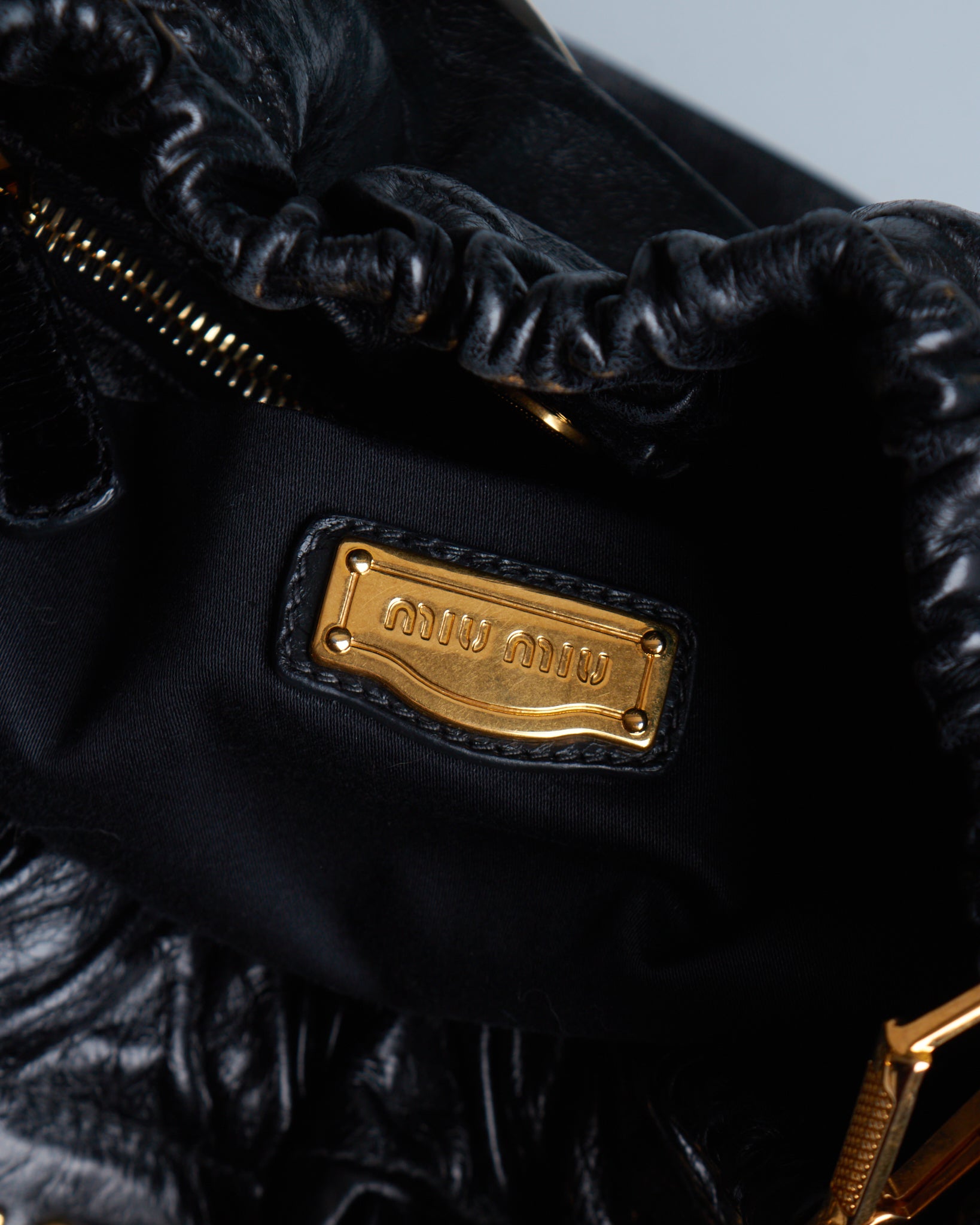 Miu Miu Vitello Lux Bow Large Bag