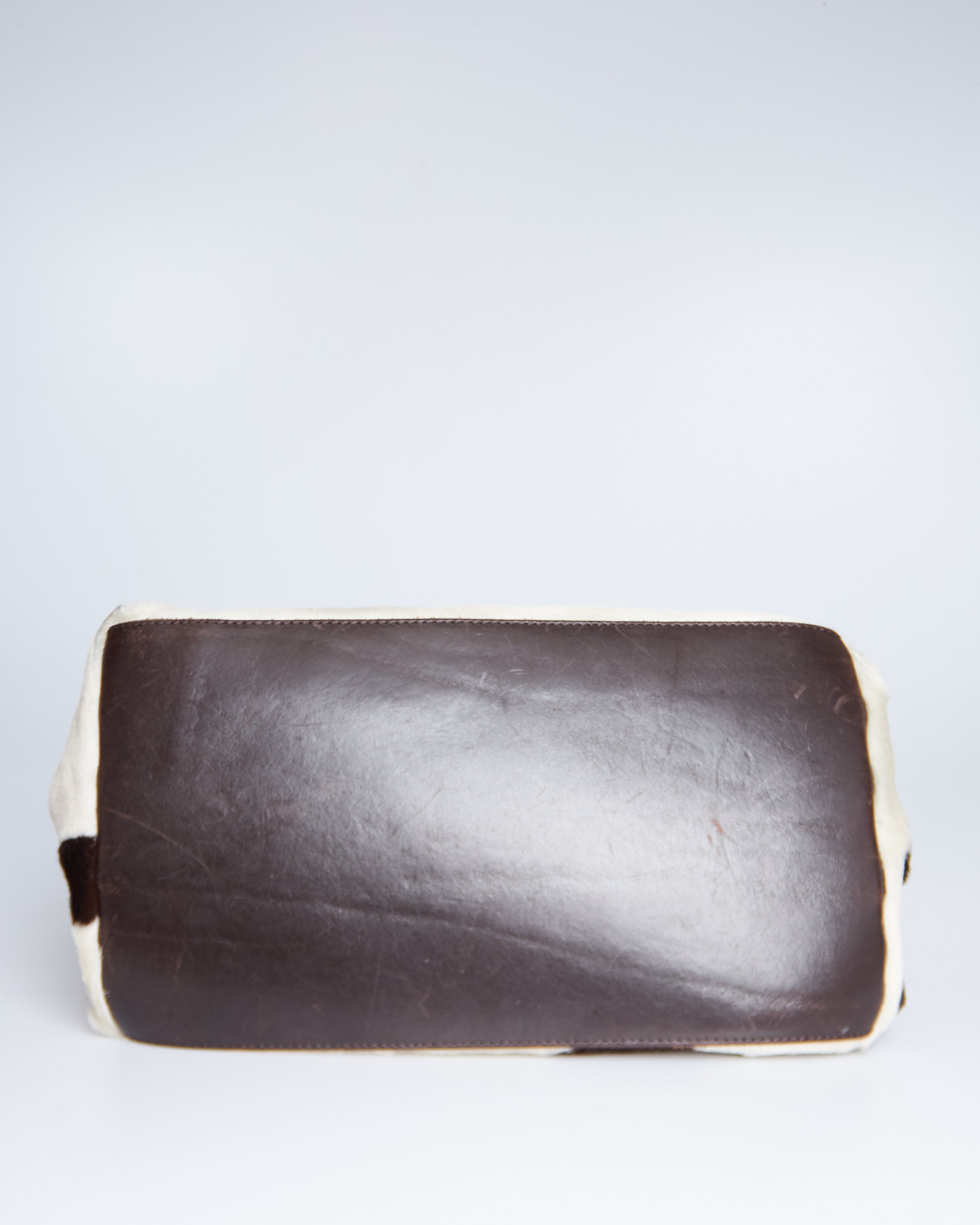 Miu Miu Denim Pony Hair Tote Bag