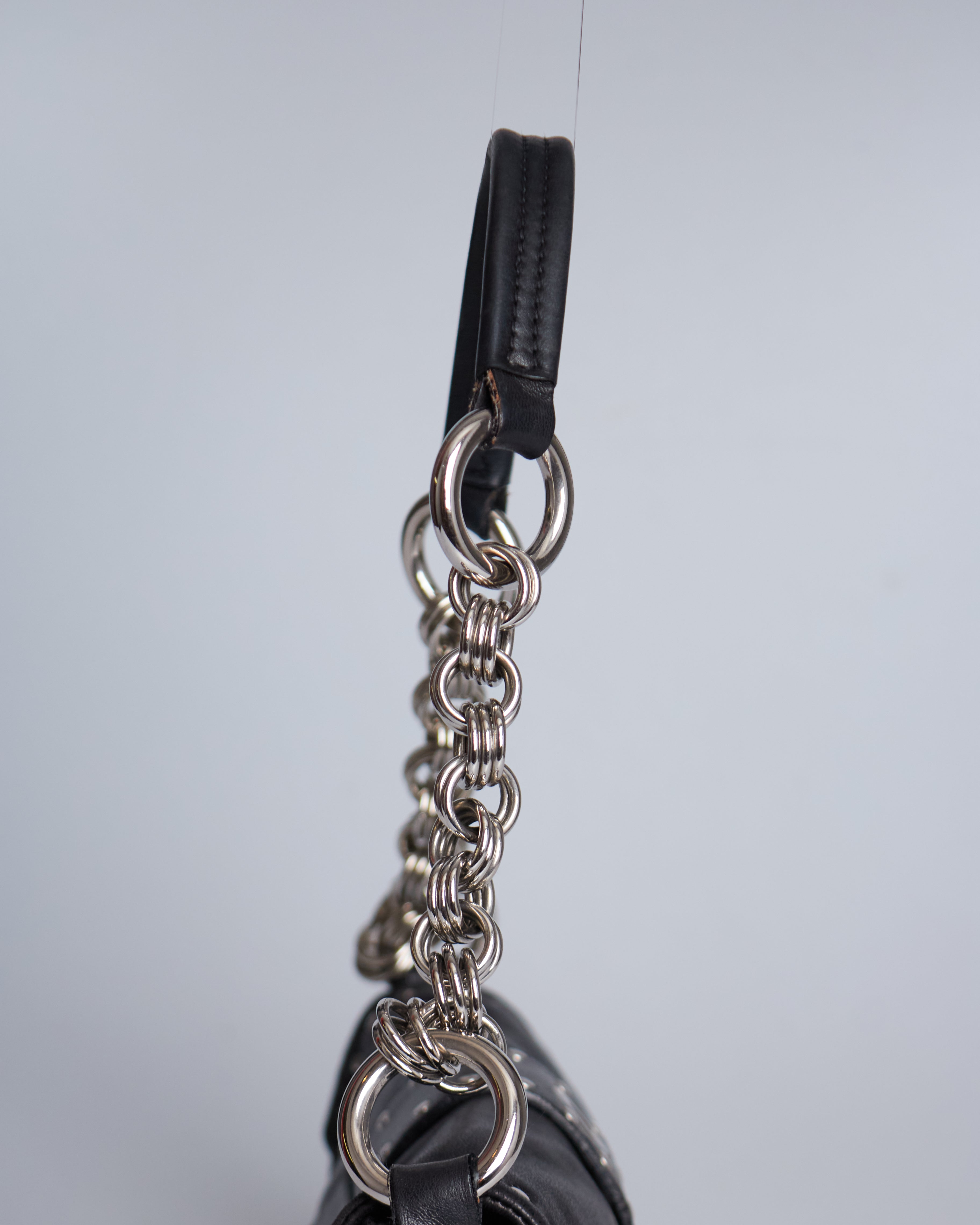 Prada Nappa Studded Nylon Baguette