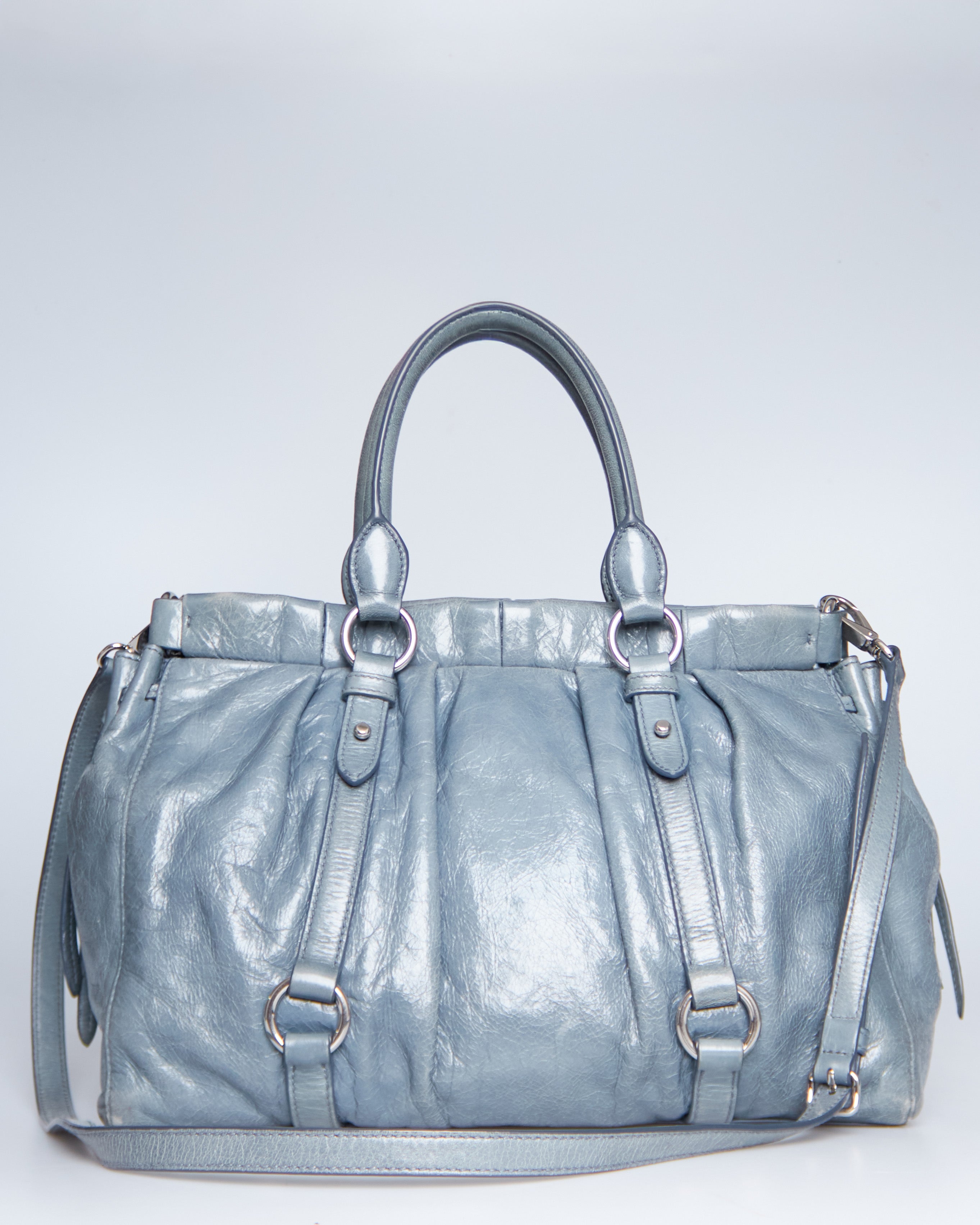 Miu Miu Vitello Lux Bow Tote