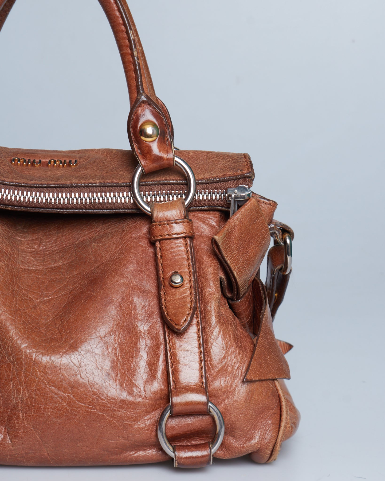 Miu Miu Vitello Lux Bow Mini