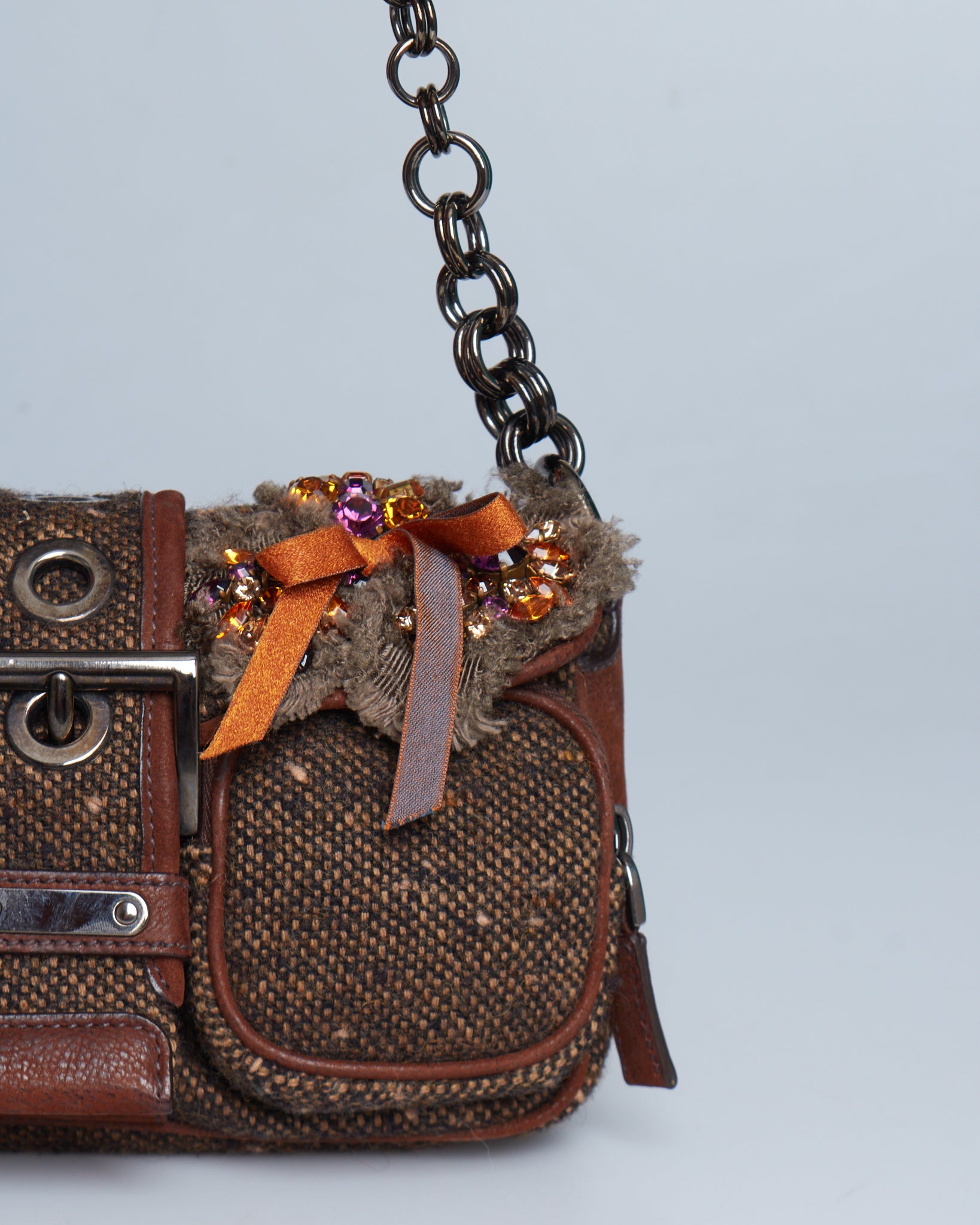 Prada Tweed Shoulder Bag