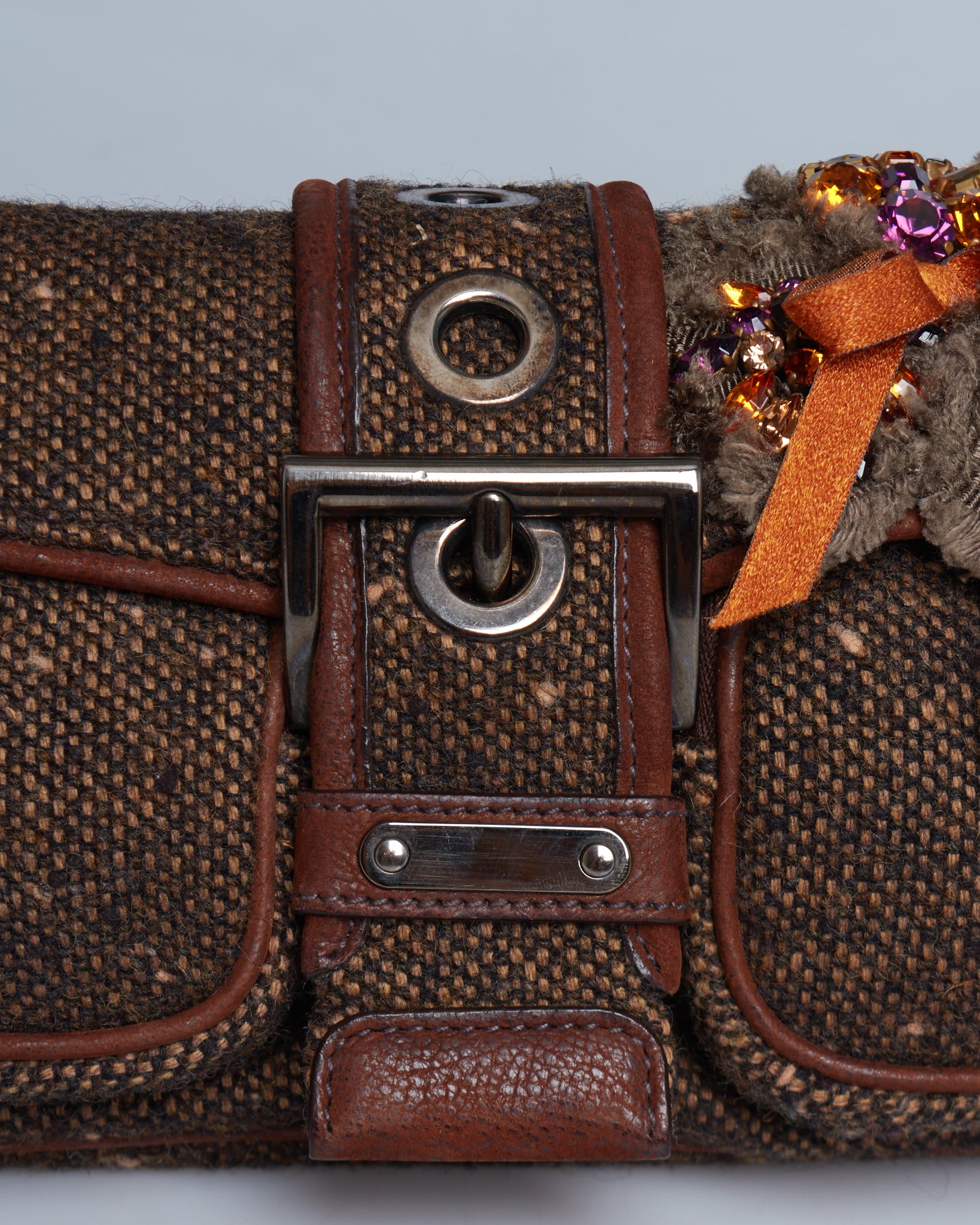 Prada Tweed Shoulder Bag