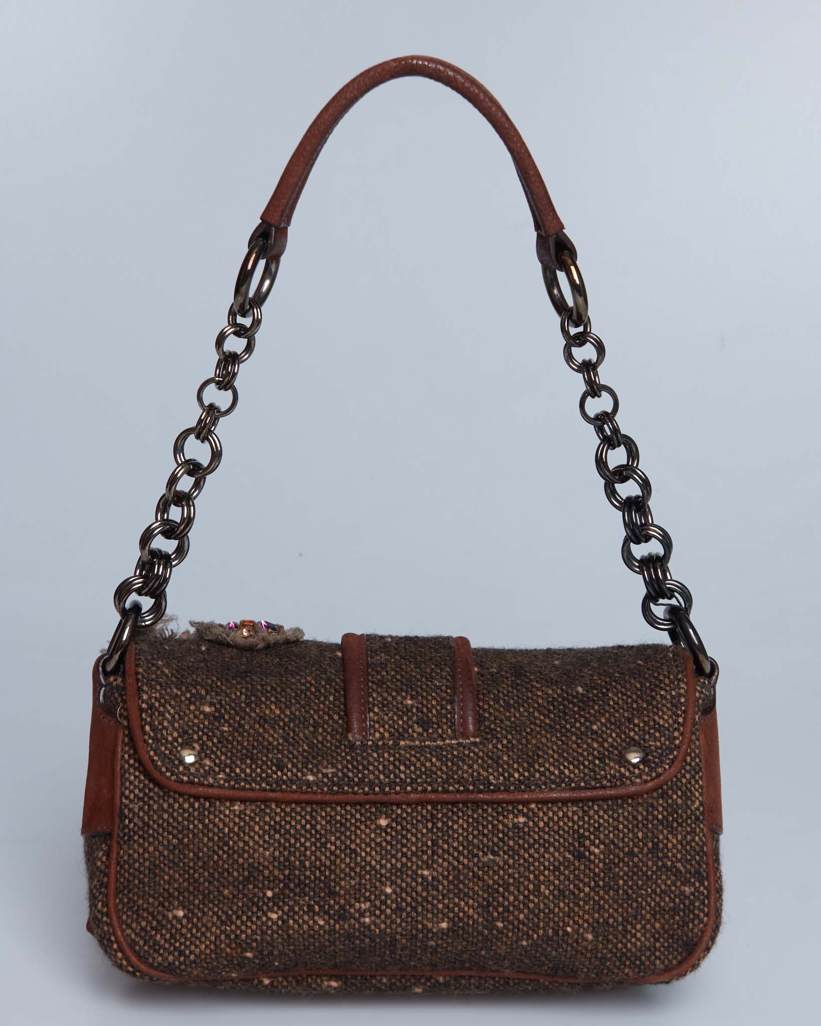 Prada Tweed Shoulder Bag