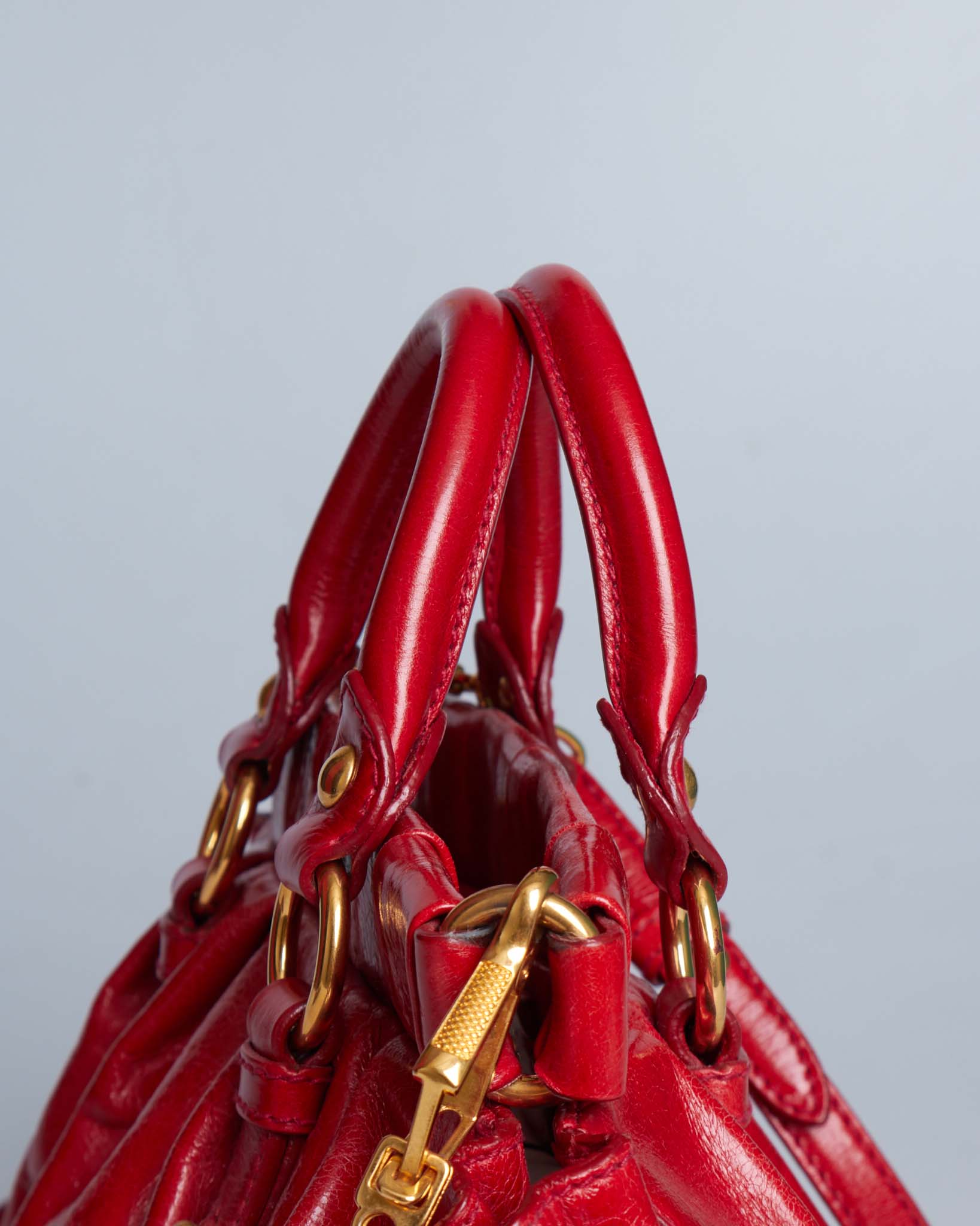 Miu Miu Vitello Lux Gathered Handle Bag
