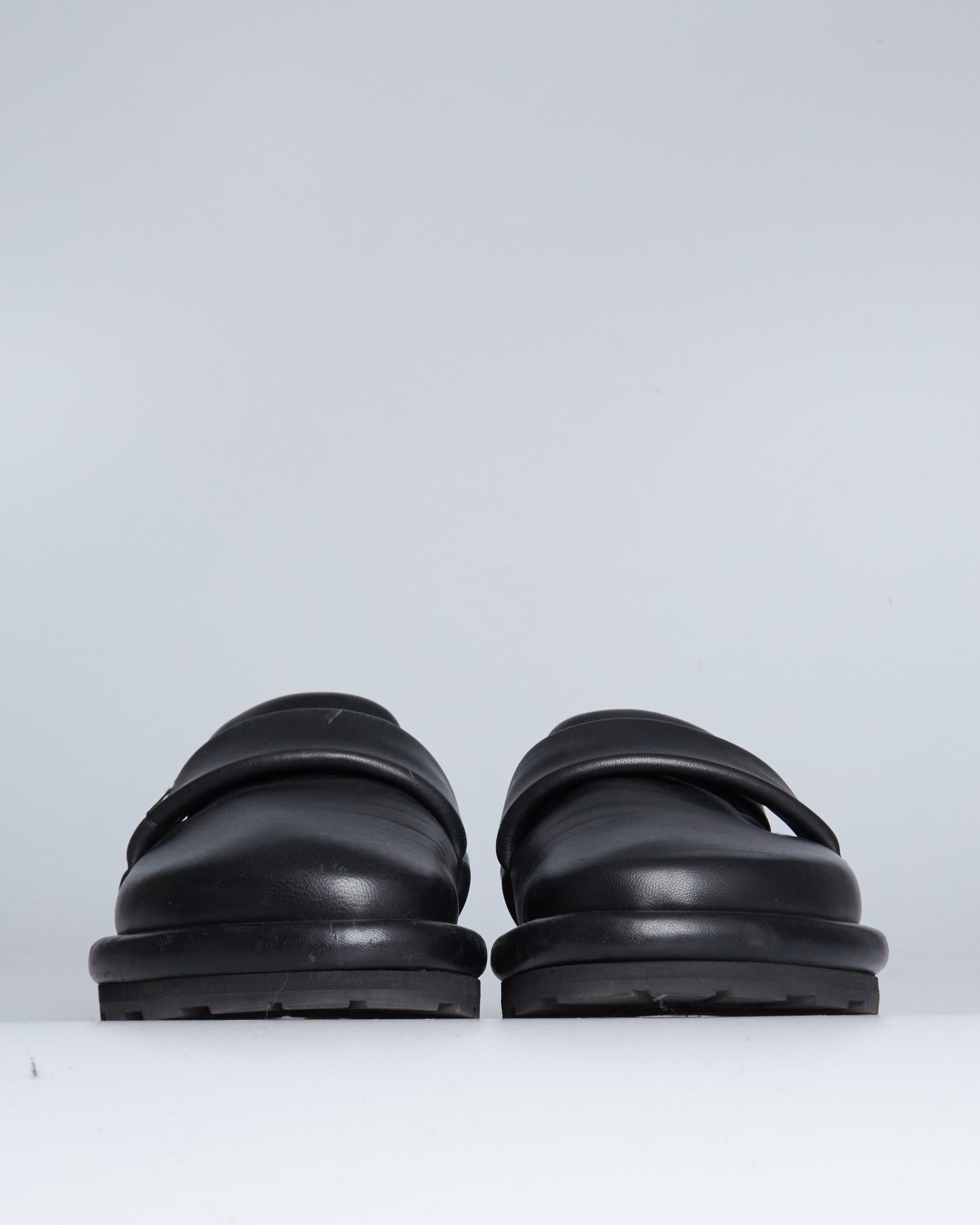 Jil Sander Black Strap Sabot Loafers