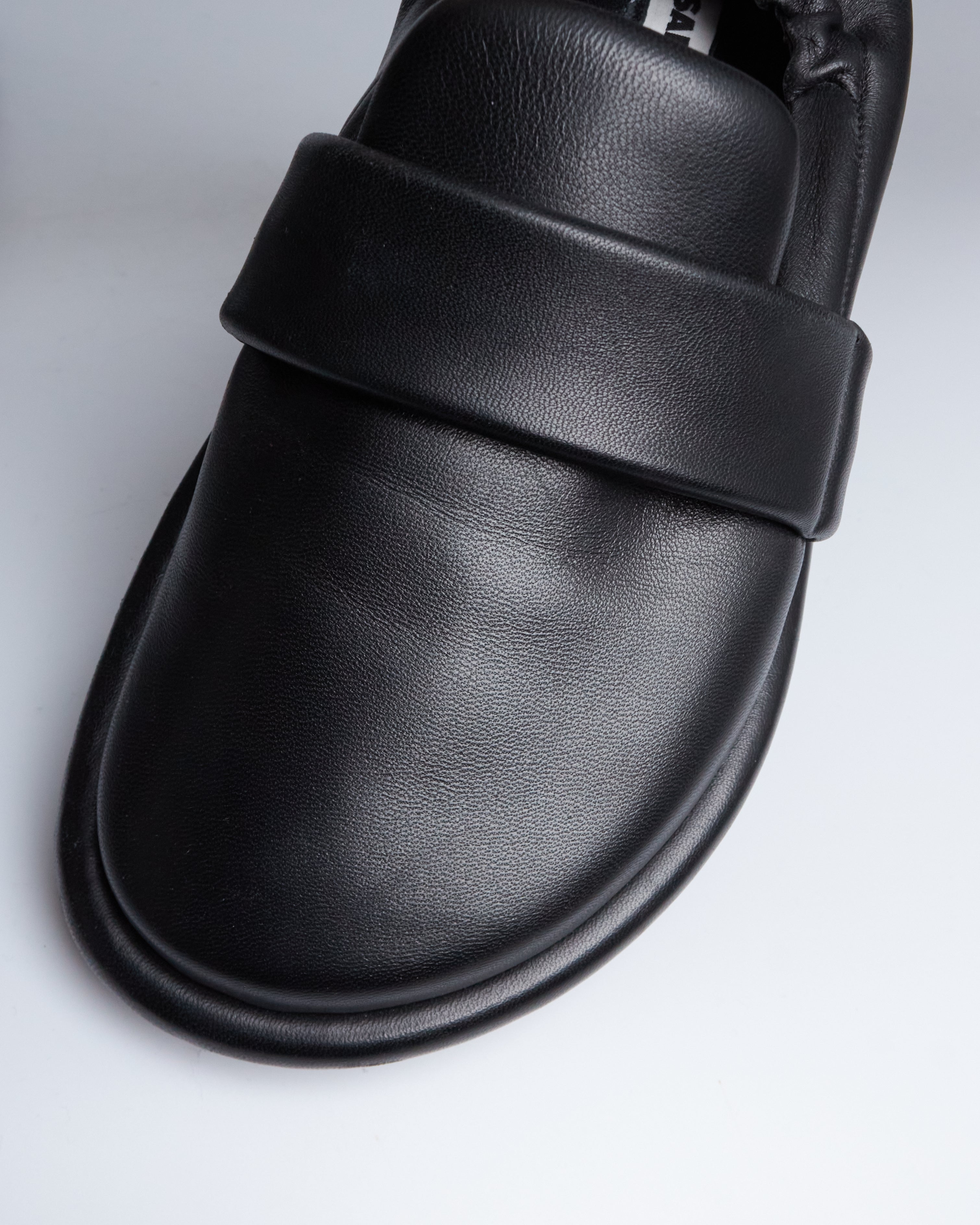 Jil Sander Black Strap Sabot Loafers