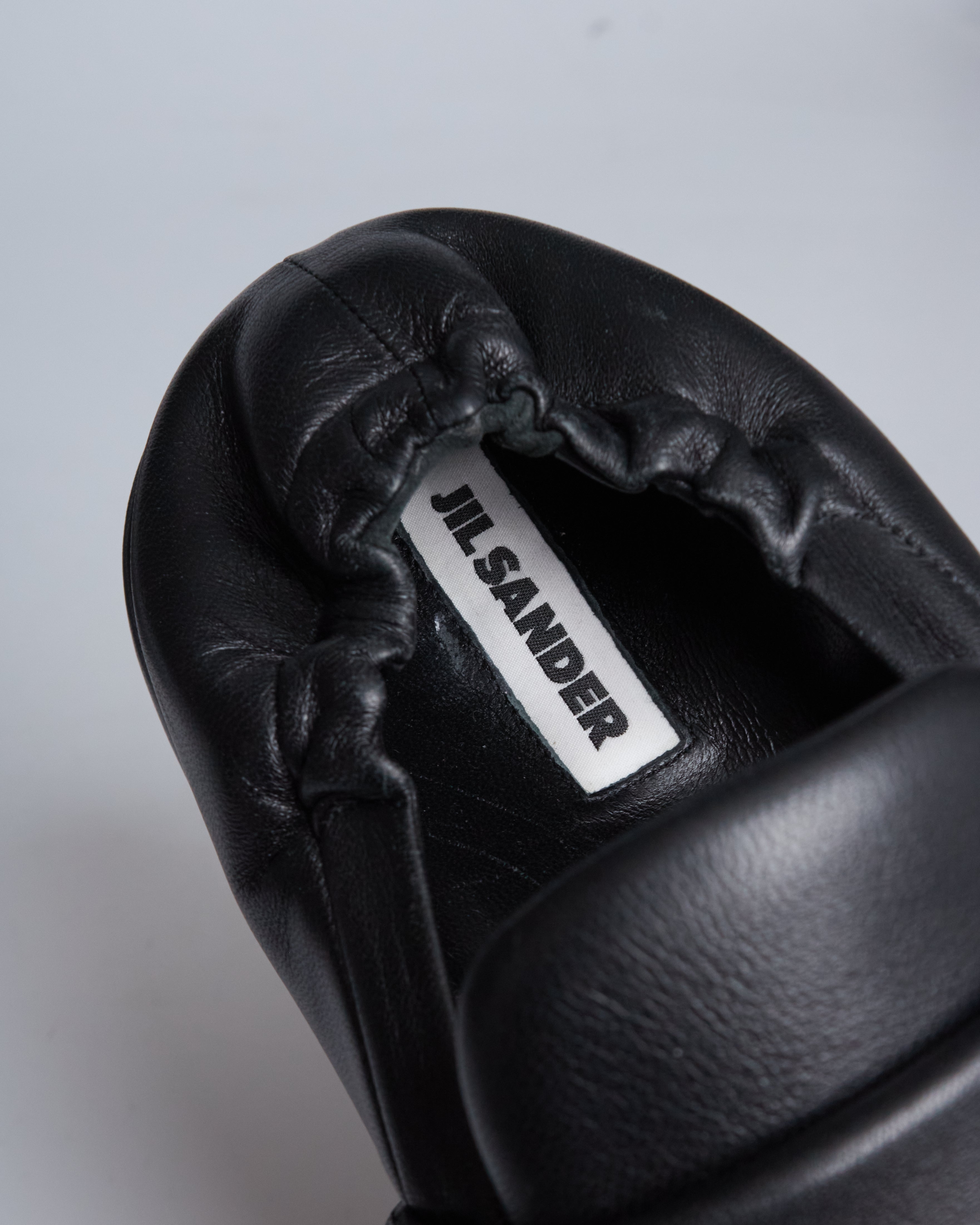 Jil Sander Black Strap Sabot Loafers