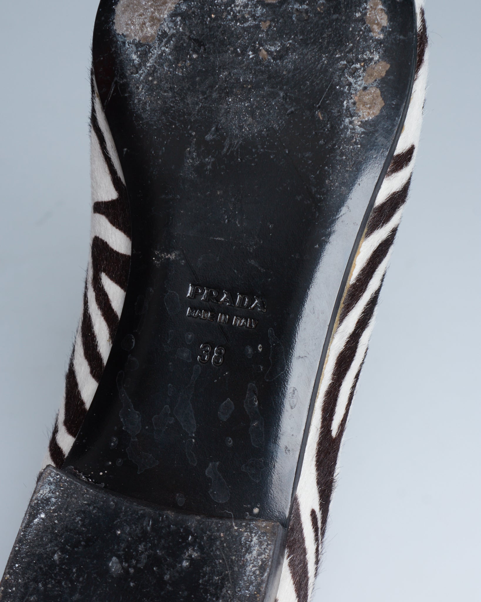 Prada calf hair loafers