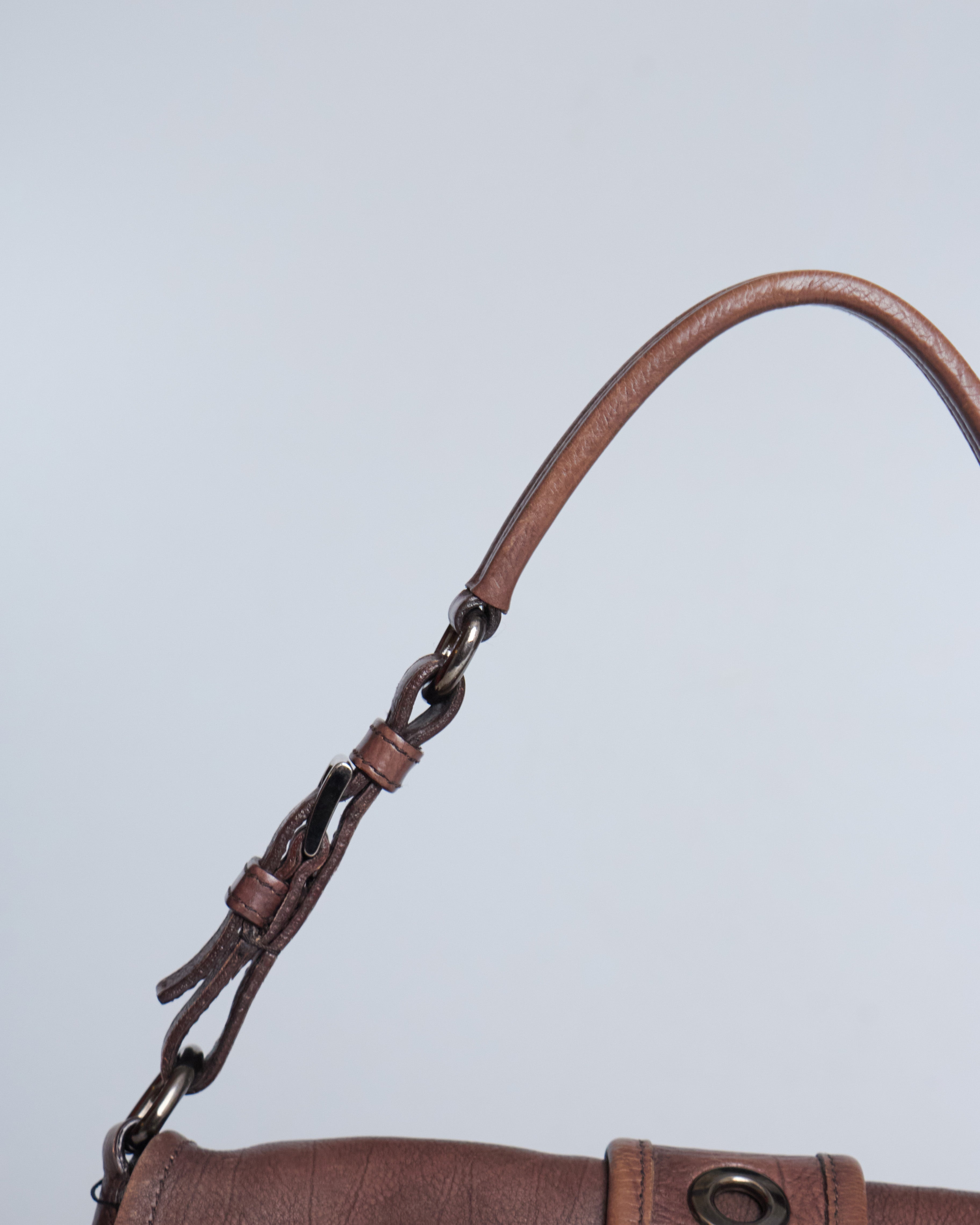 Prada Nappa Studded Nylon Baguette