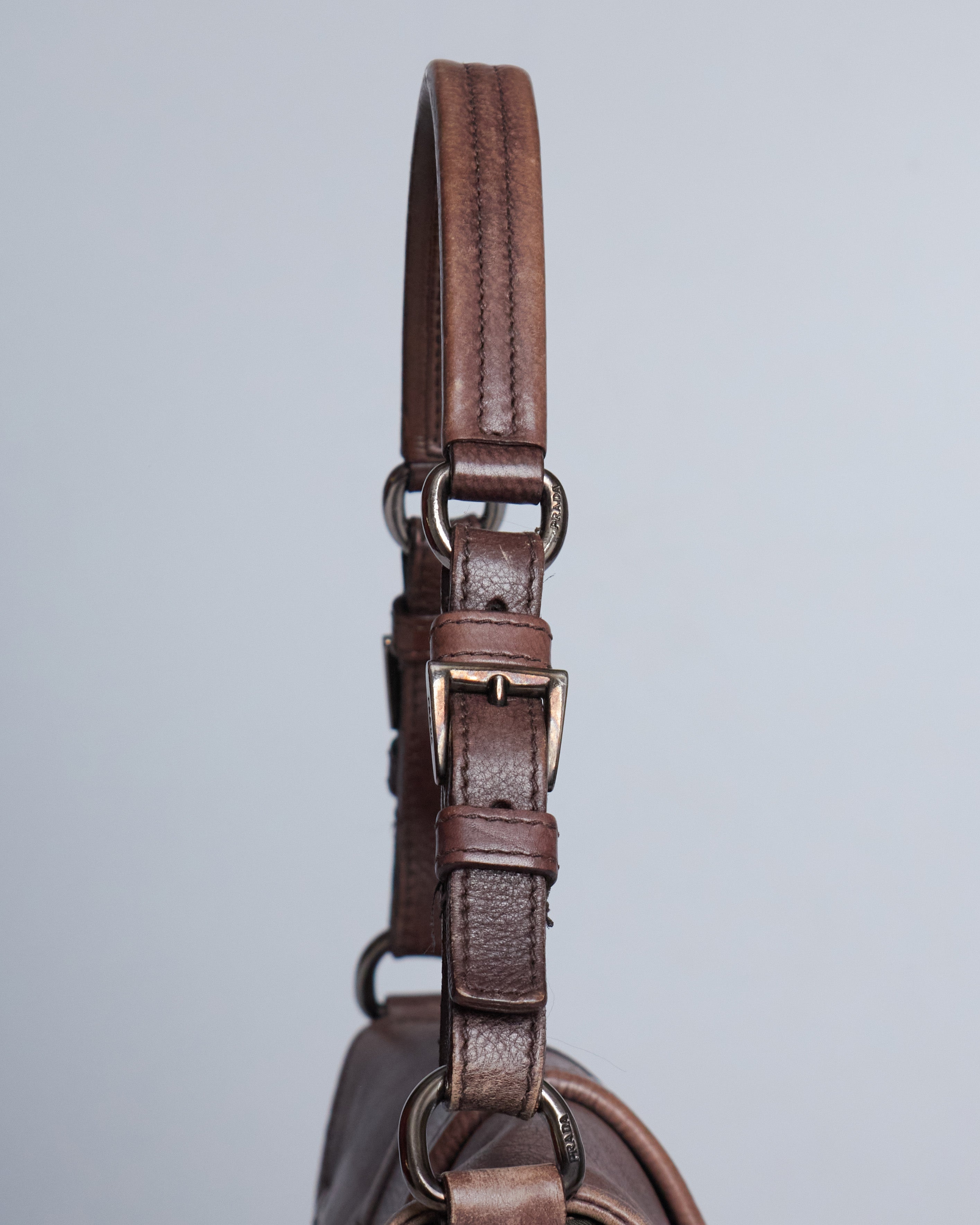 Prada Nappa Studded Nylon Baguette