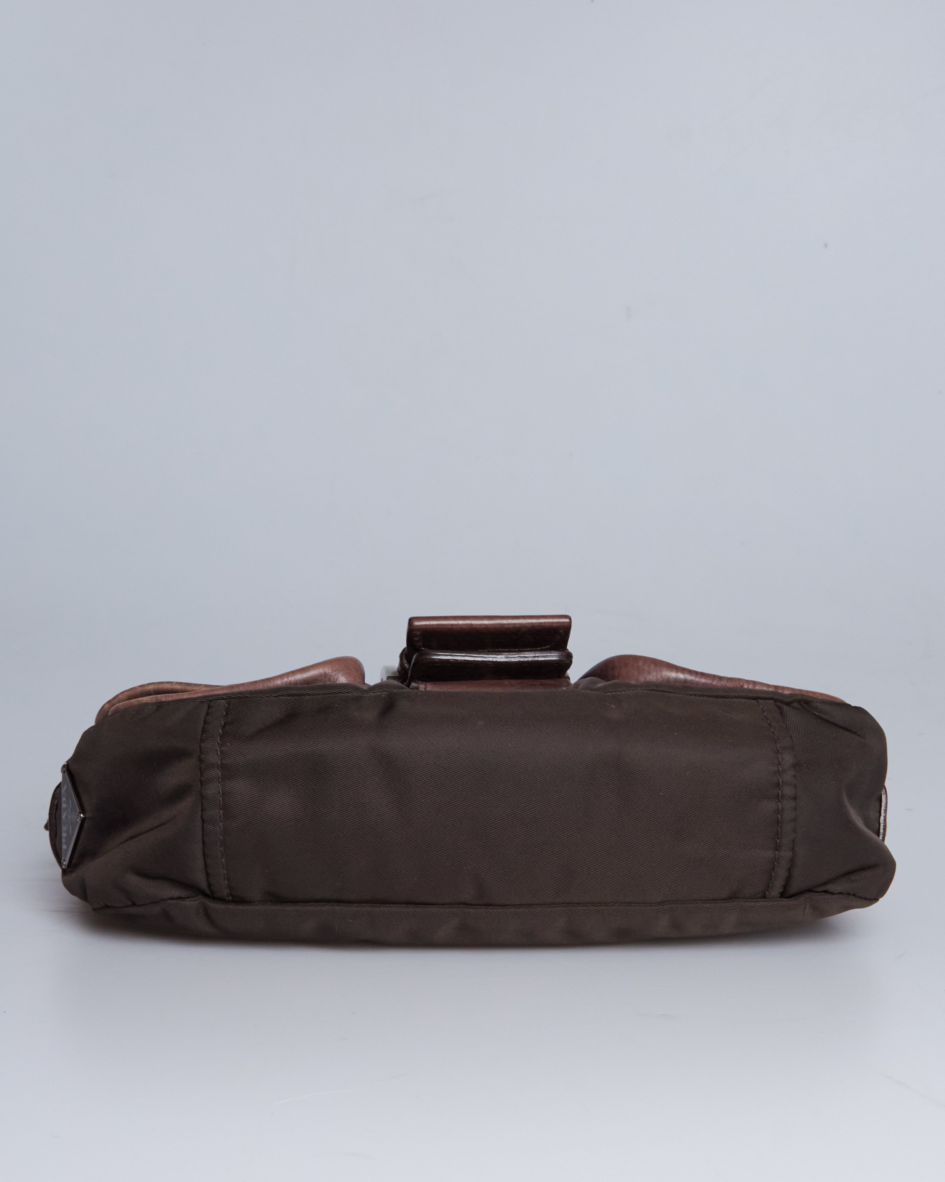 Prada Nappa Studded Nylon Baguette