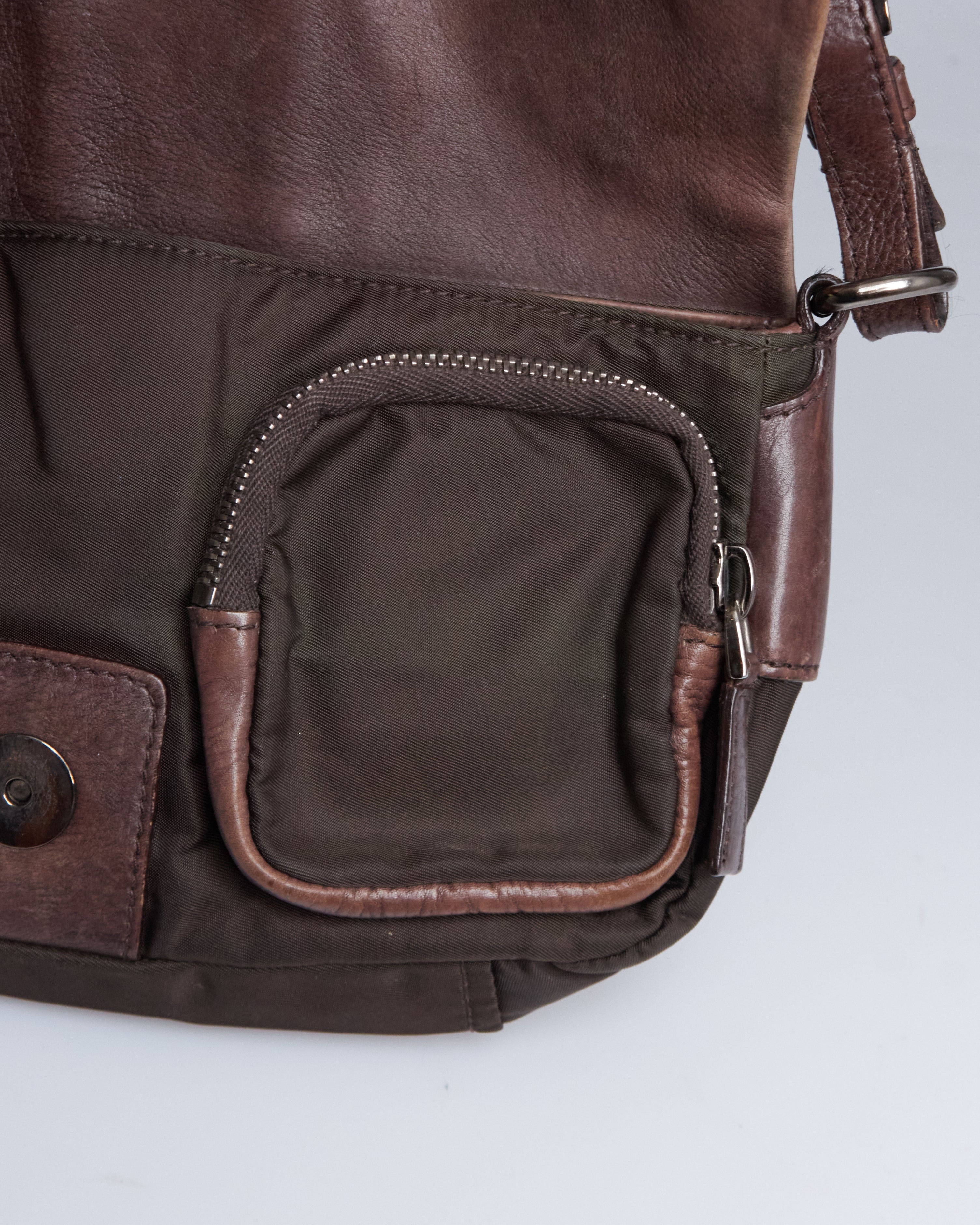 Prada Nappa Studded Nylon Baguette