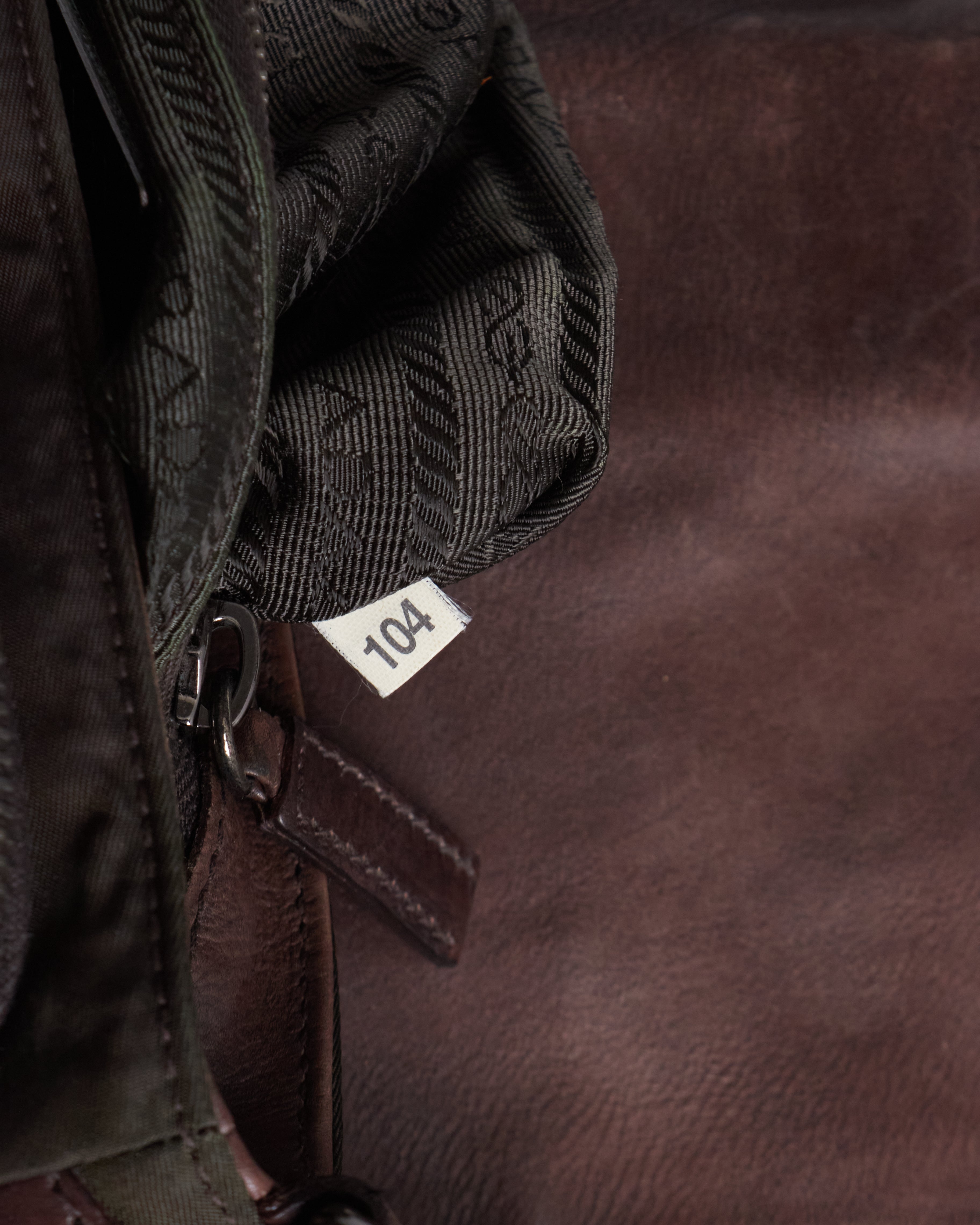 Prada Nappa Studded Nylon Baguette