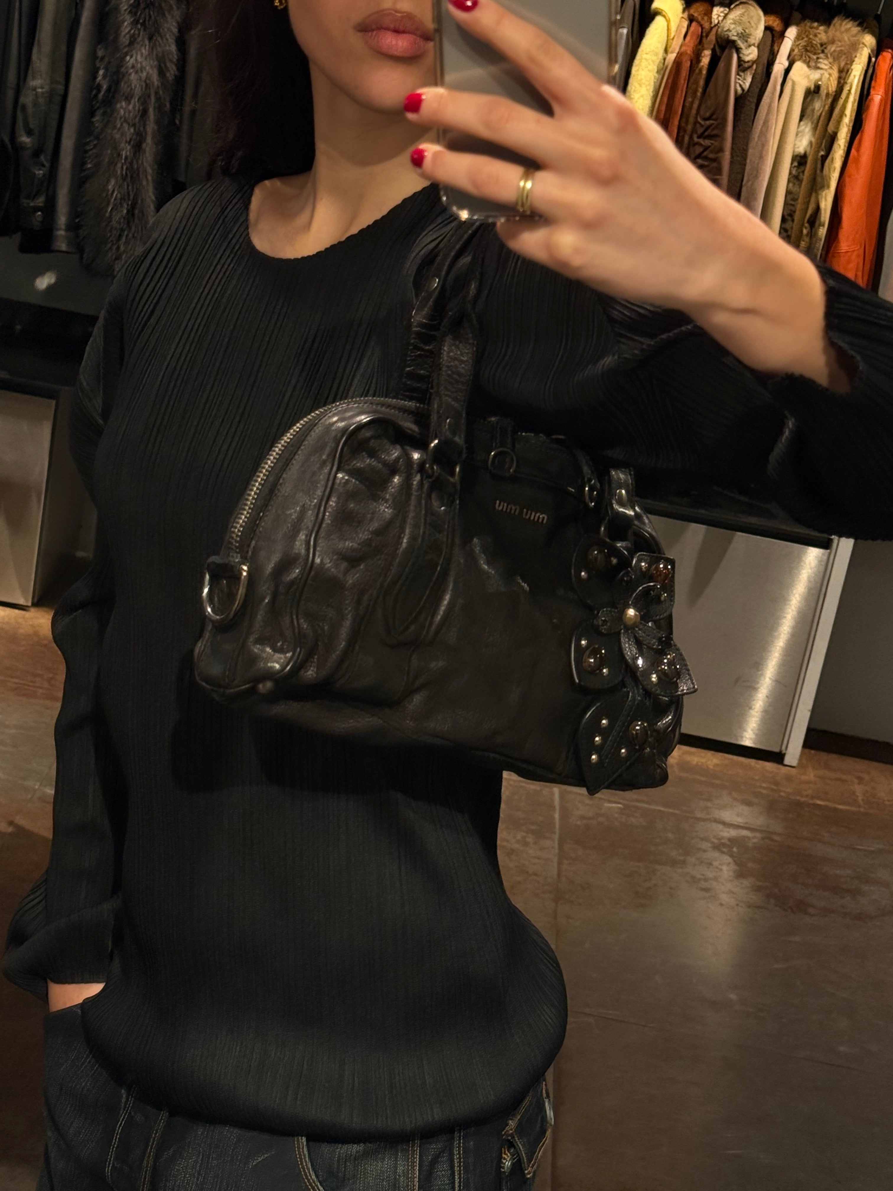 Miu Miu Flower Charm Shoulder Bag