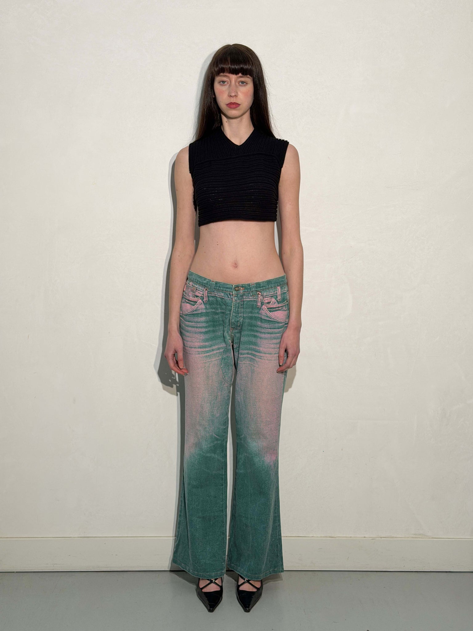Roberto Cavalli Angels Trompe L’Oeil Denim Jeans