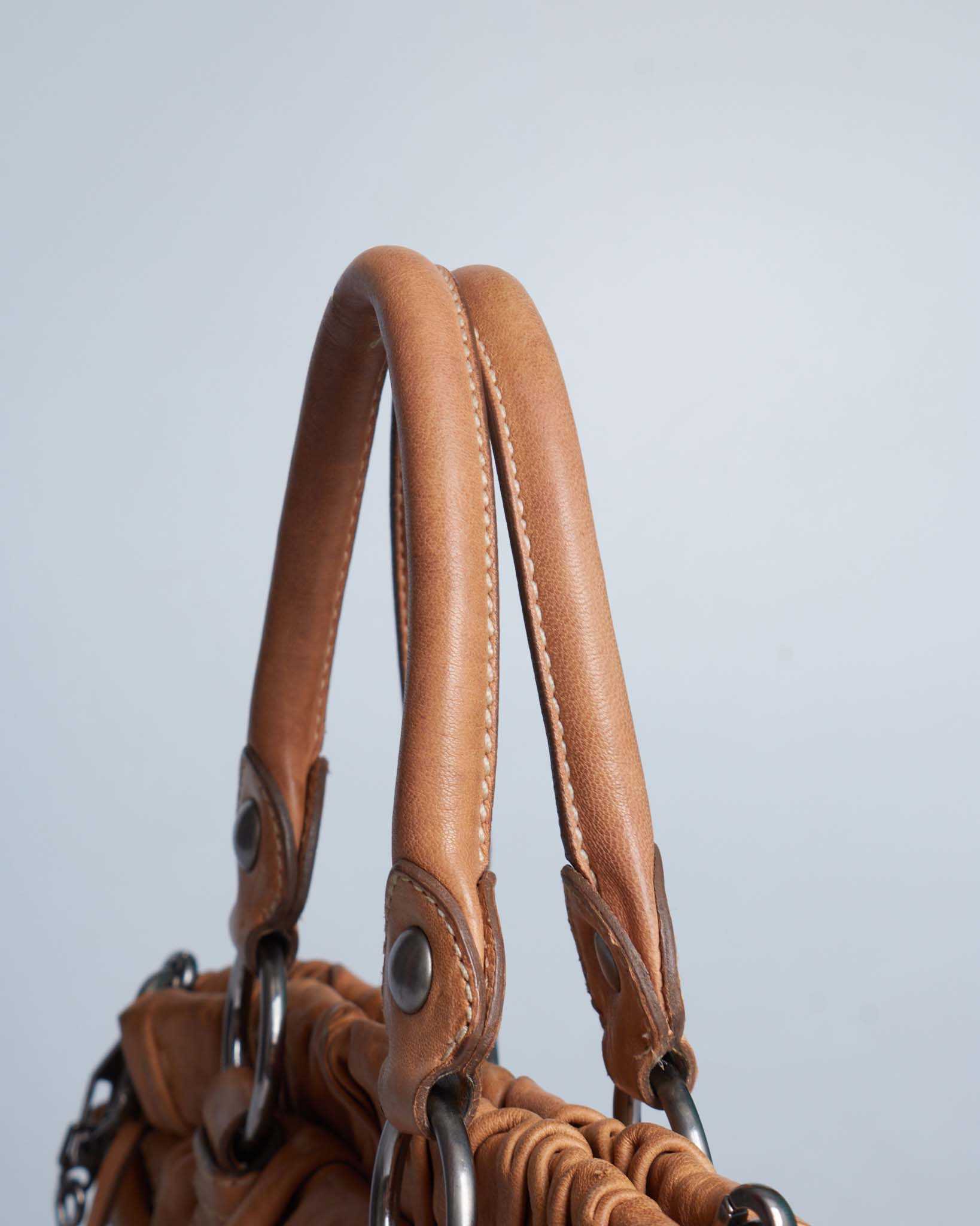 Miu Miu Vitello Lux Gathered Handle Bag