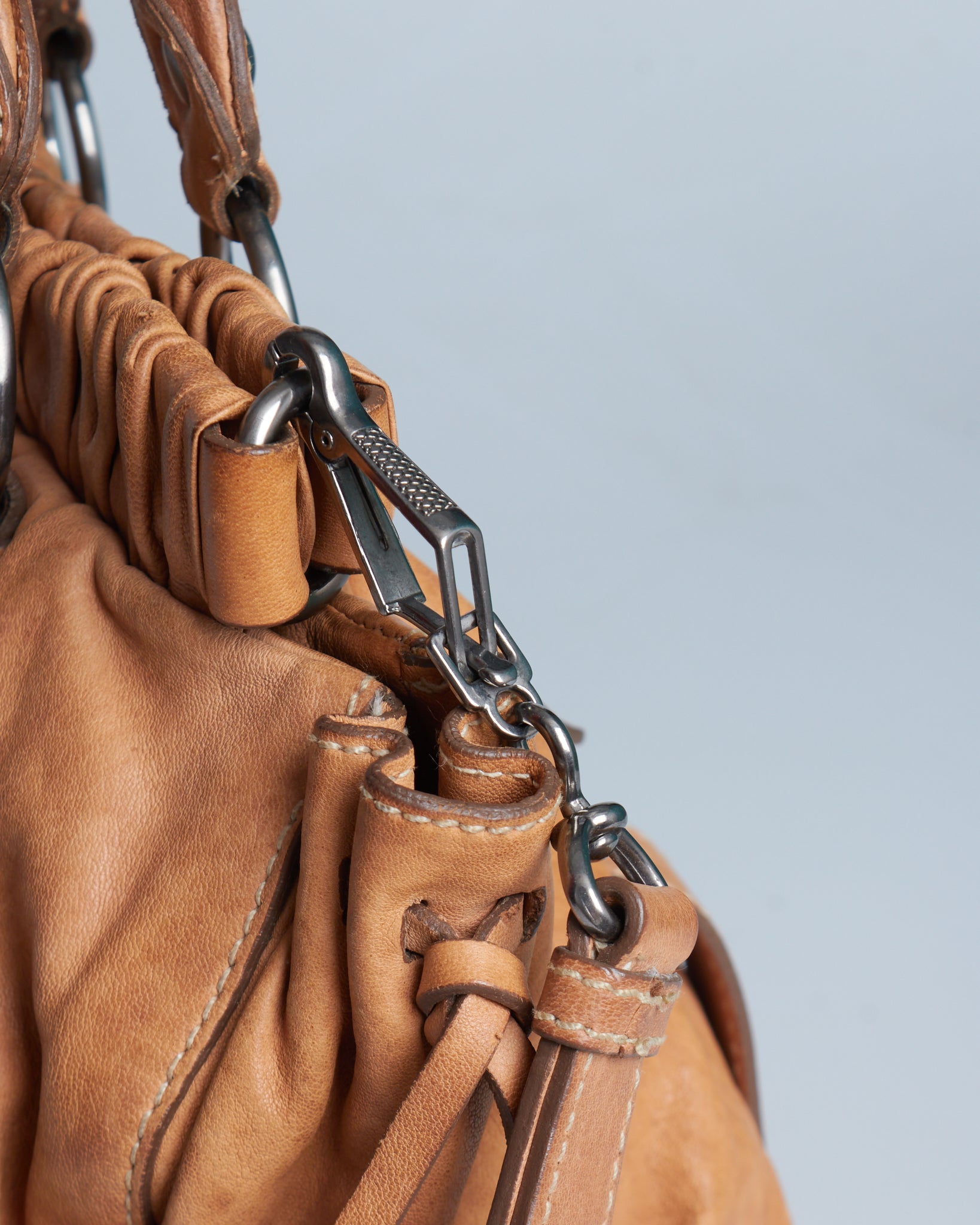 Miu Miu Vitello Lux Gathered Handle Bag