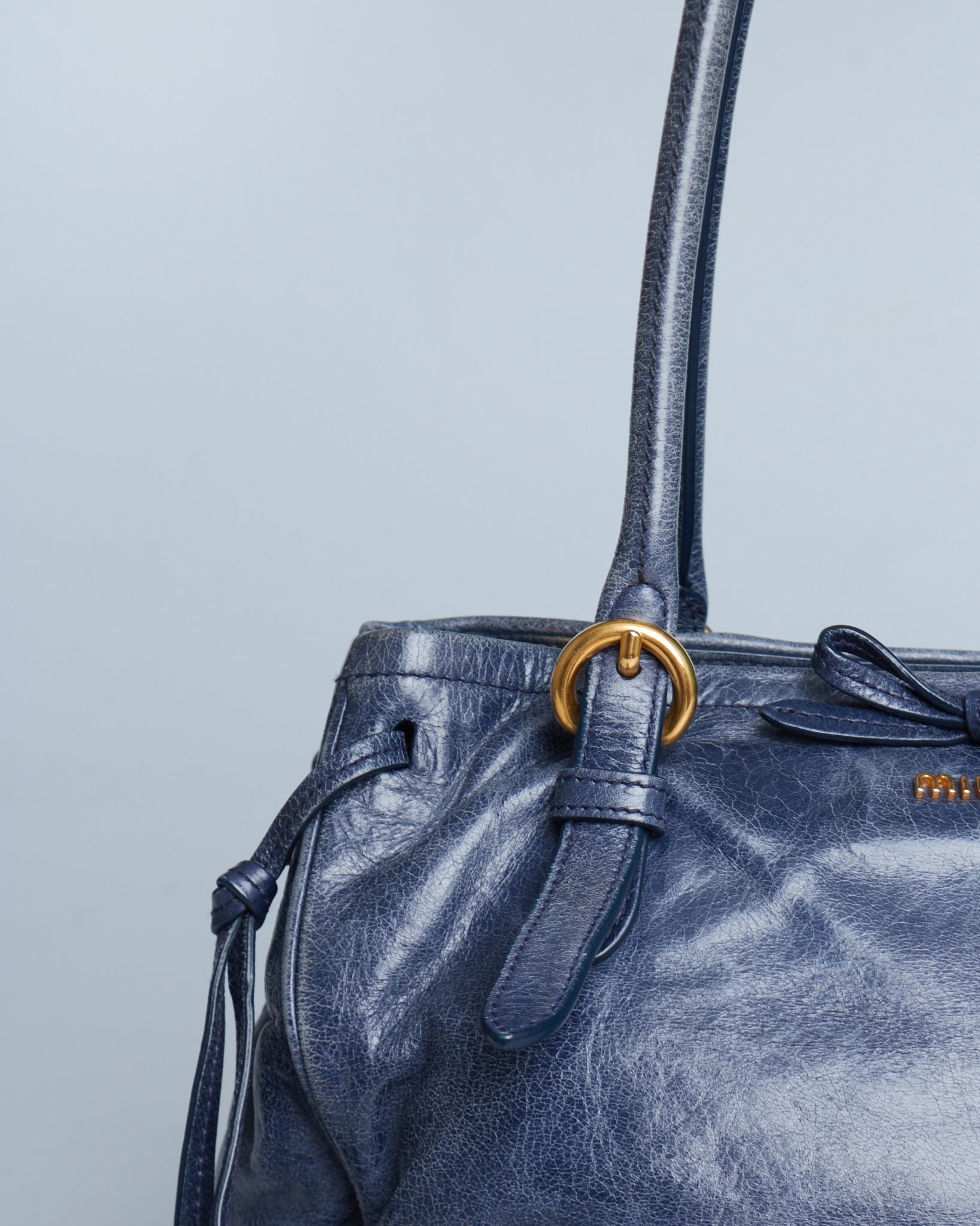 Miu Miu Vitello Lux Bow Shoulder Bag