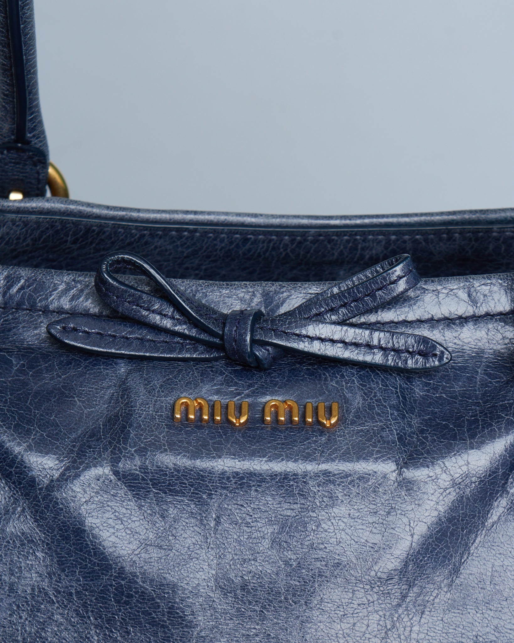 Miu Miu Vitello Lux Bow Shoulder Bag