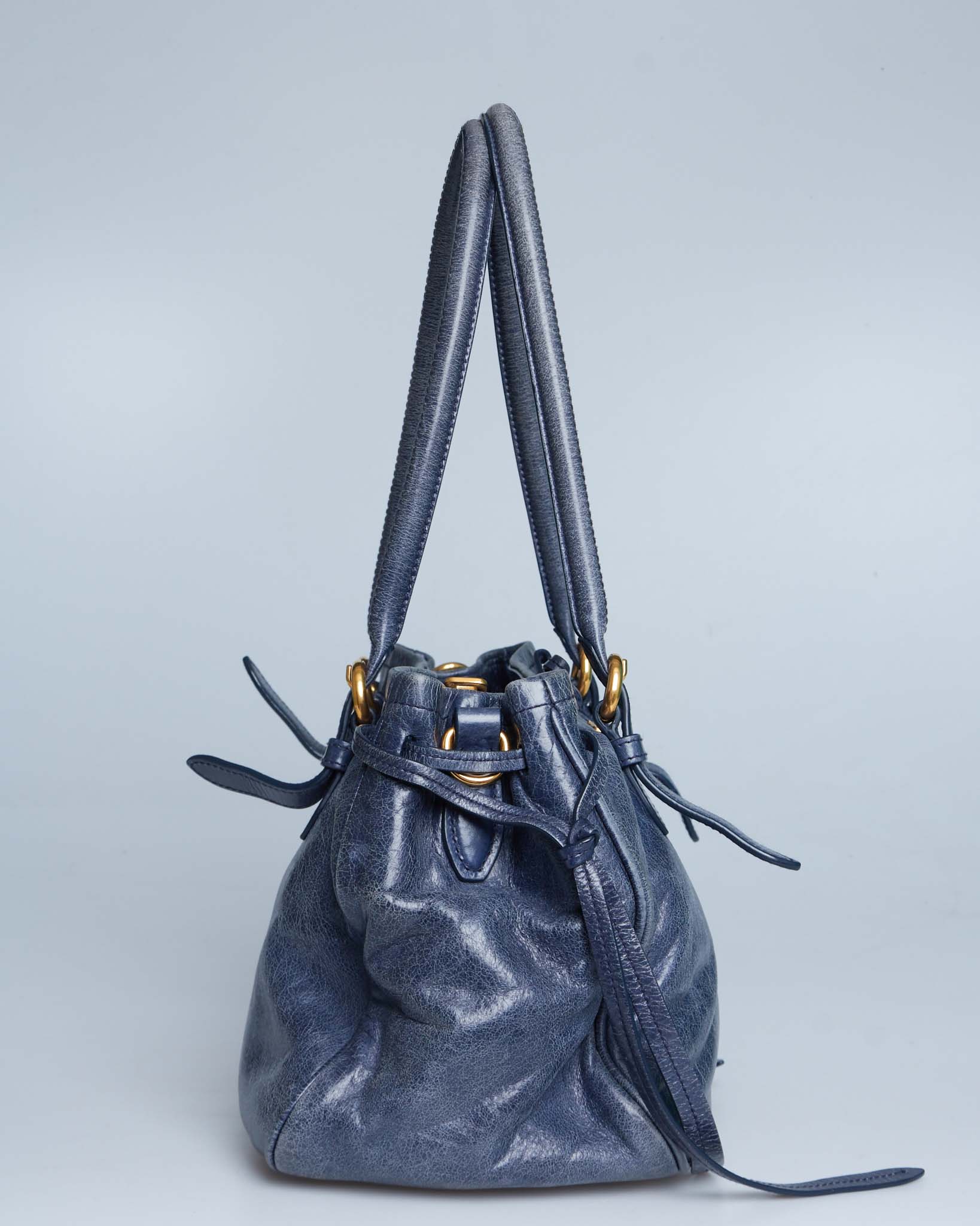 Miu Miu Vitello Lux Bow Shoulder Bag