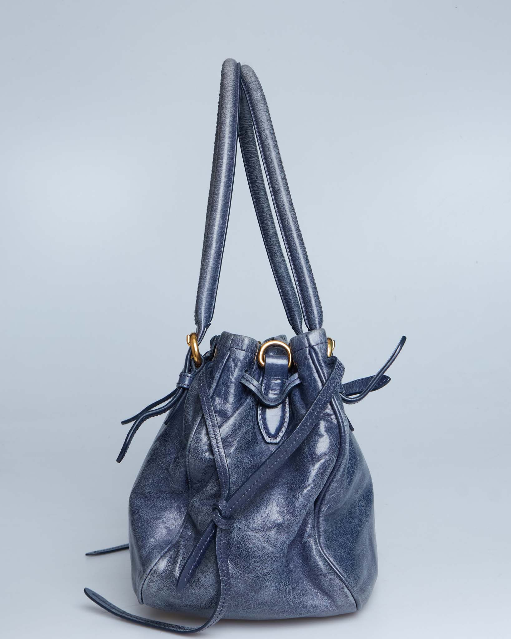 Miu Miu Vitello Lux Bow Shoulder Bag