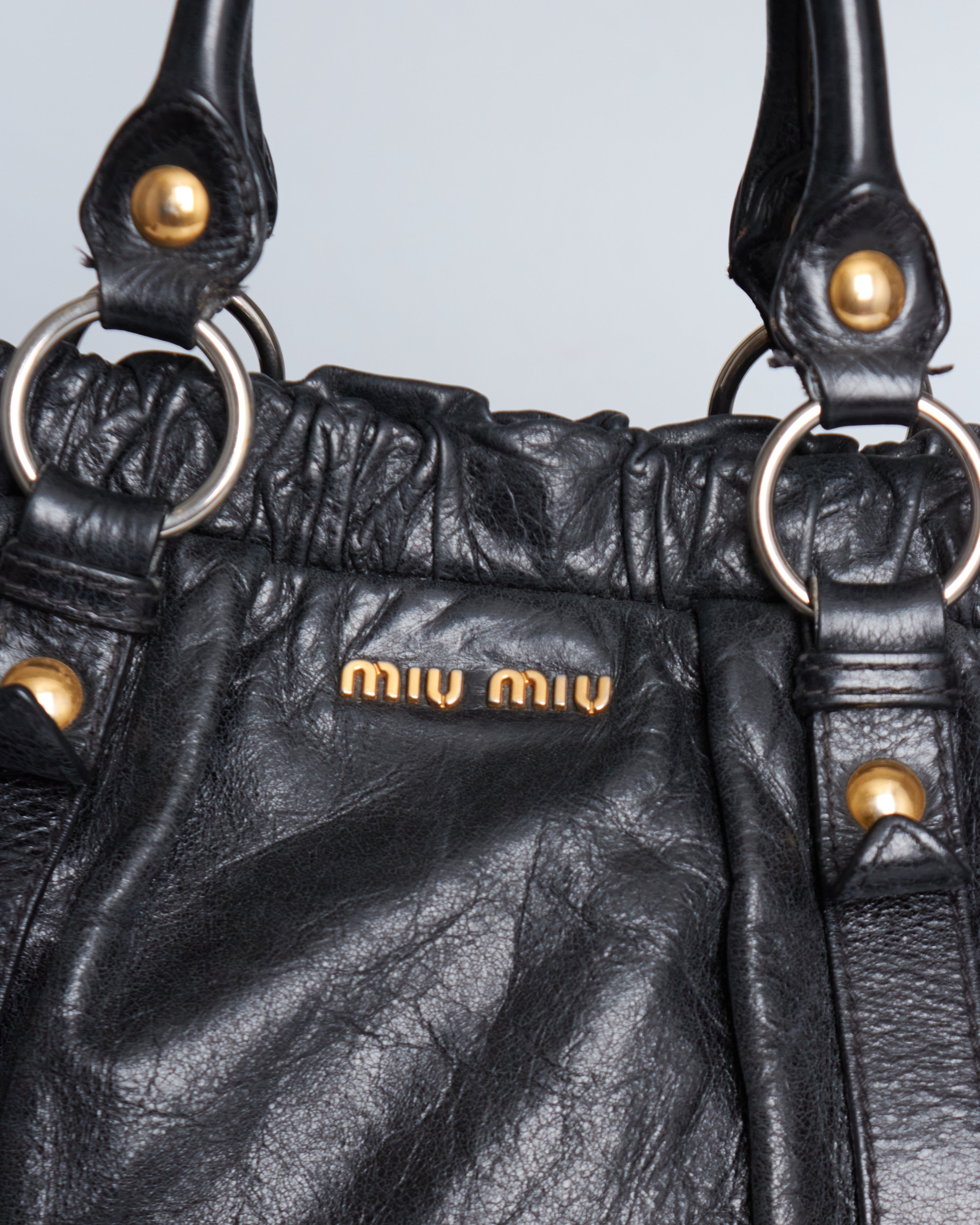 Miu Miu Vitello Lux Bow Tote Large