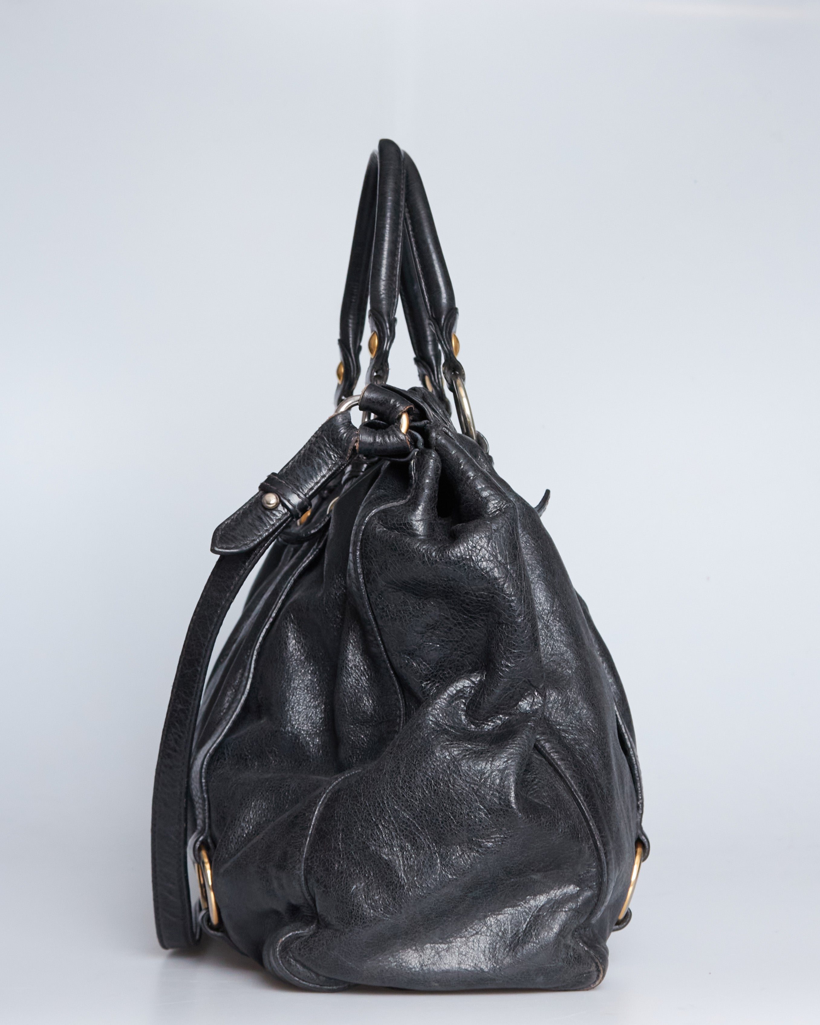 Miu Miu Vitello Lux Bow Tote Large