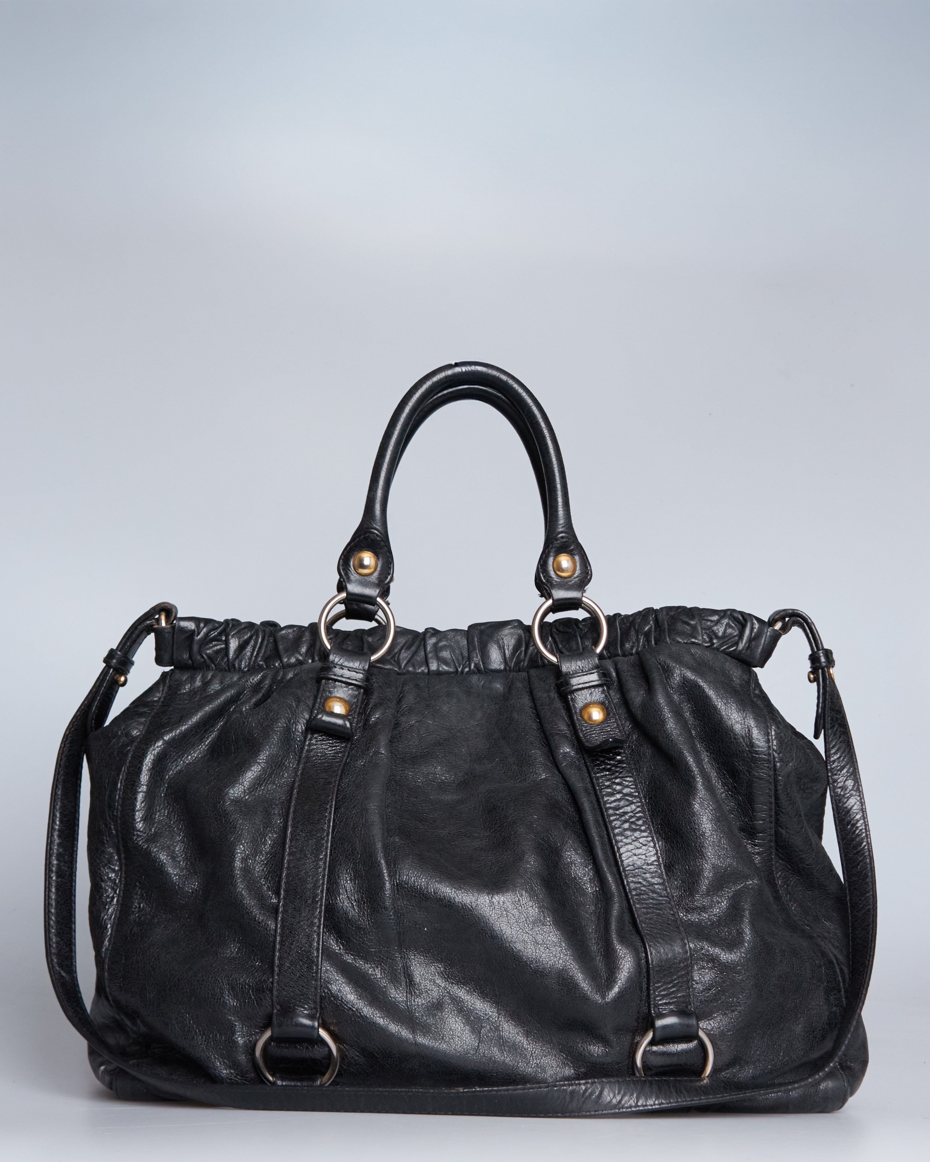 Miu Miu Vitello Lux Bow Tote Large