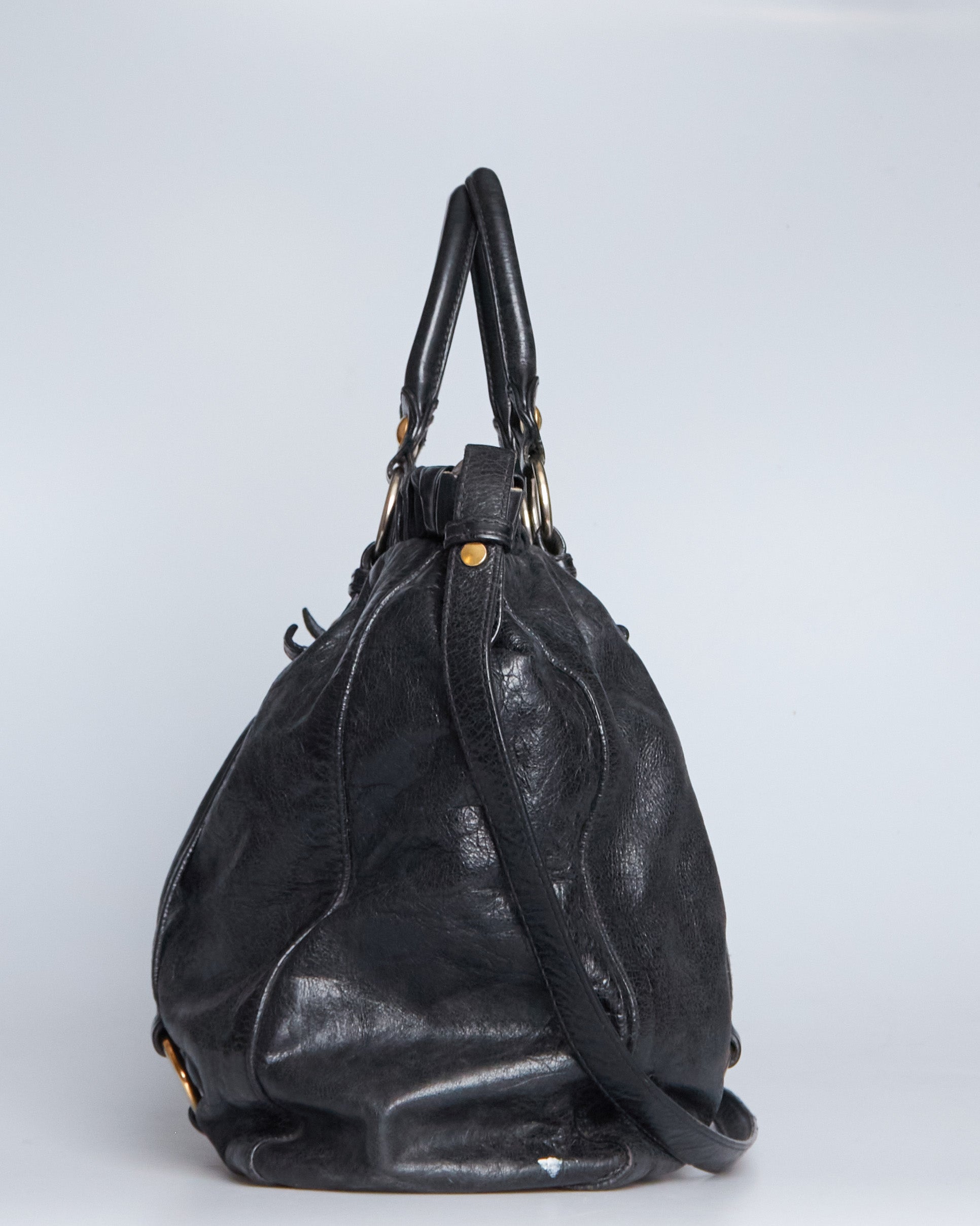 Miu Miu Vitello Lux Bow Tote Large