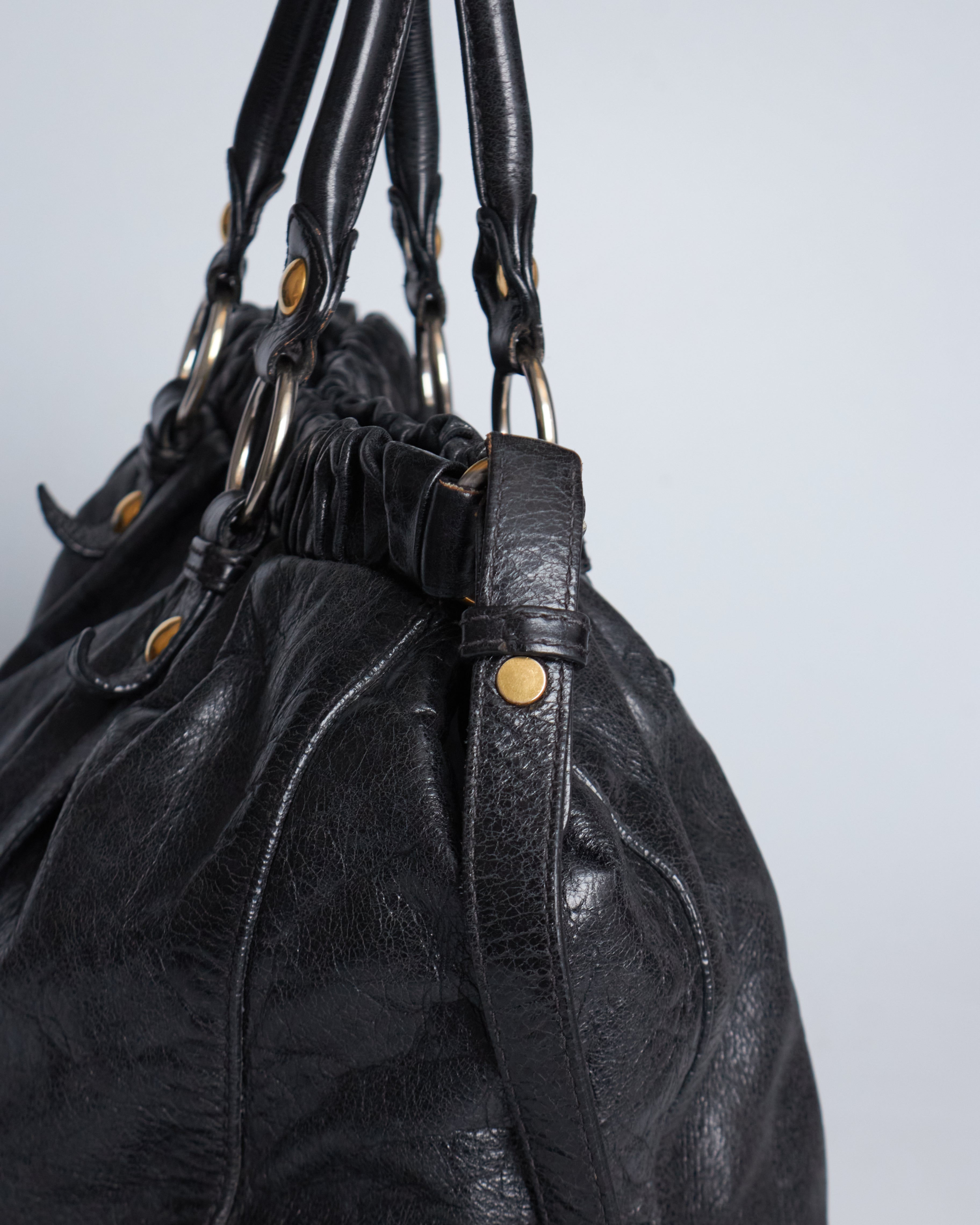 Miu Miu Vitello Lux Bow Tote Large