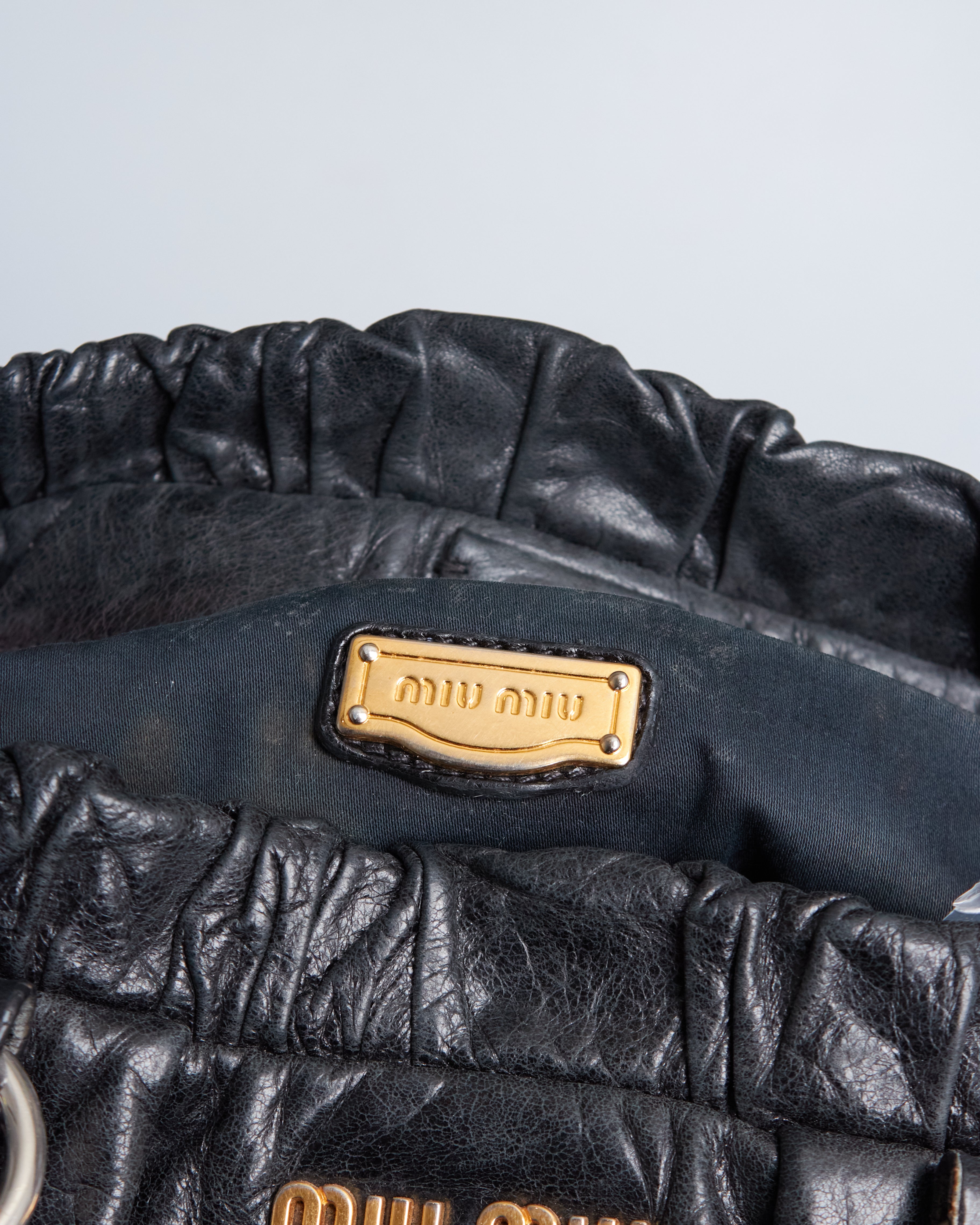 Miu Miu Vitello Lux Bow Tote Large