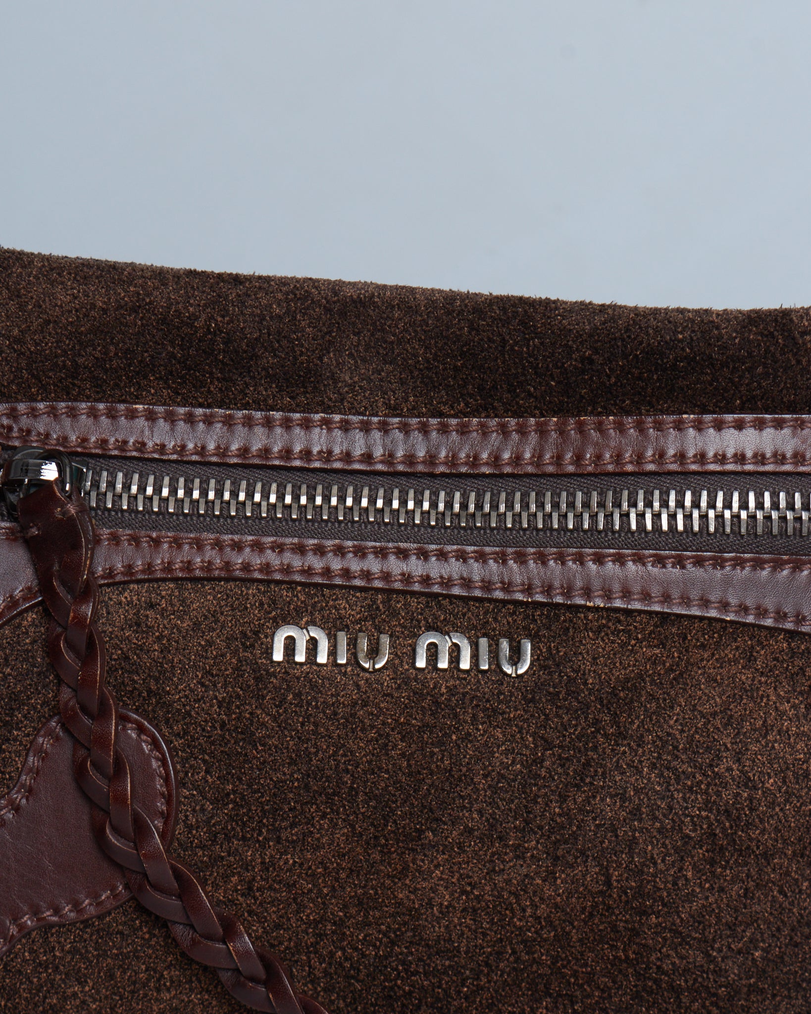Miu Miu Floral Suede Shoulder Bag