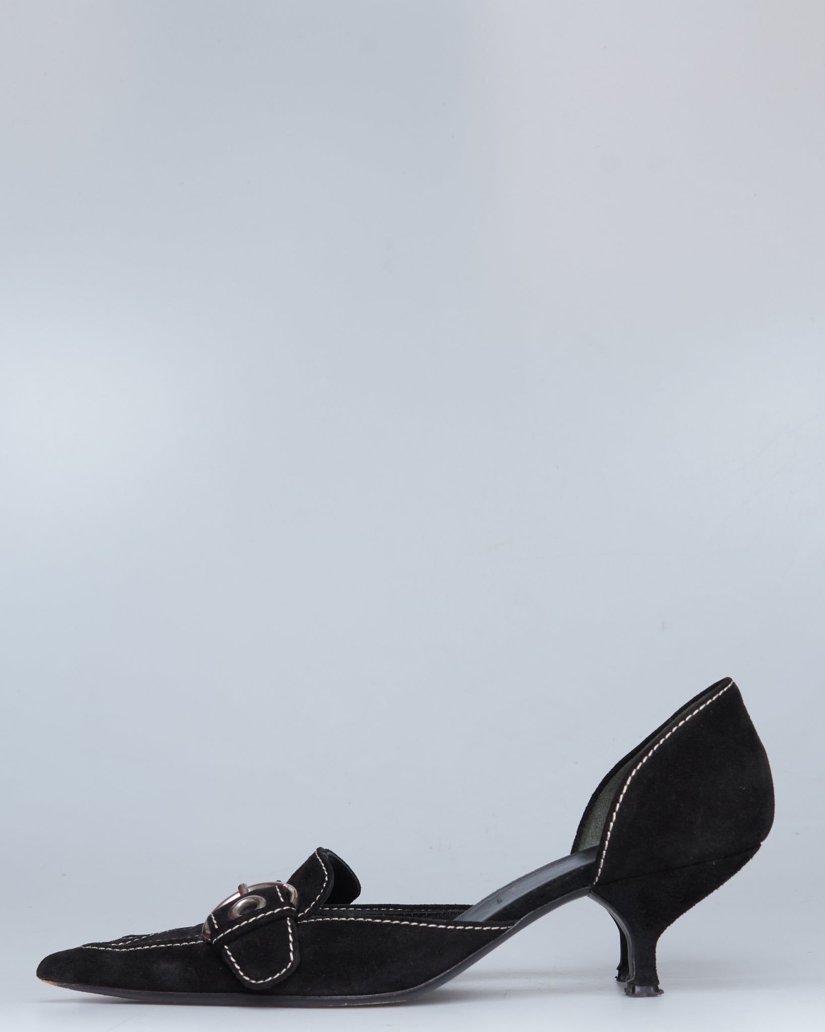 Prada suede kitten heels