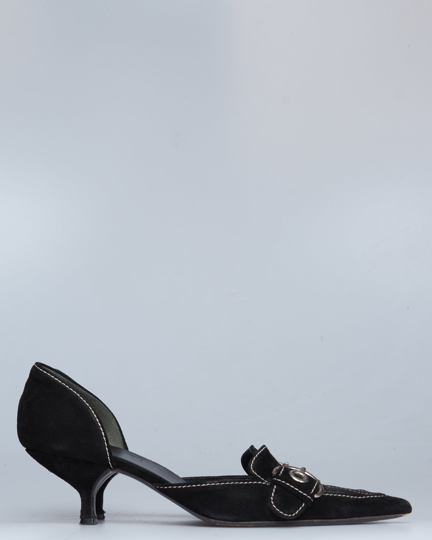 Prada suede kitten heels