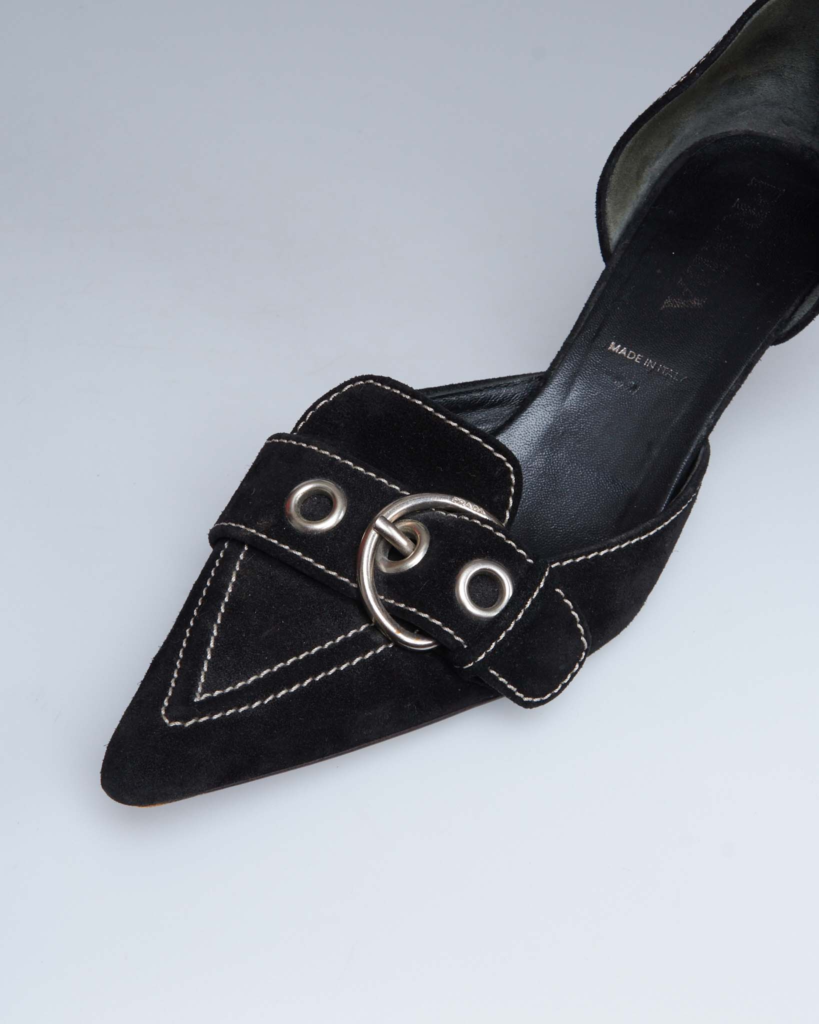 Prada suede kitten heels