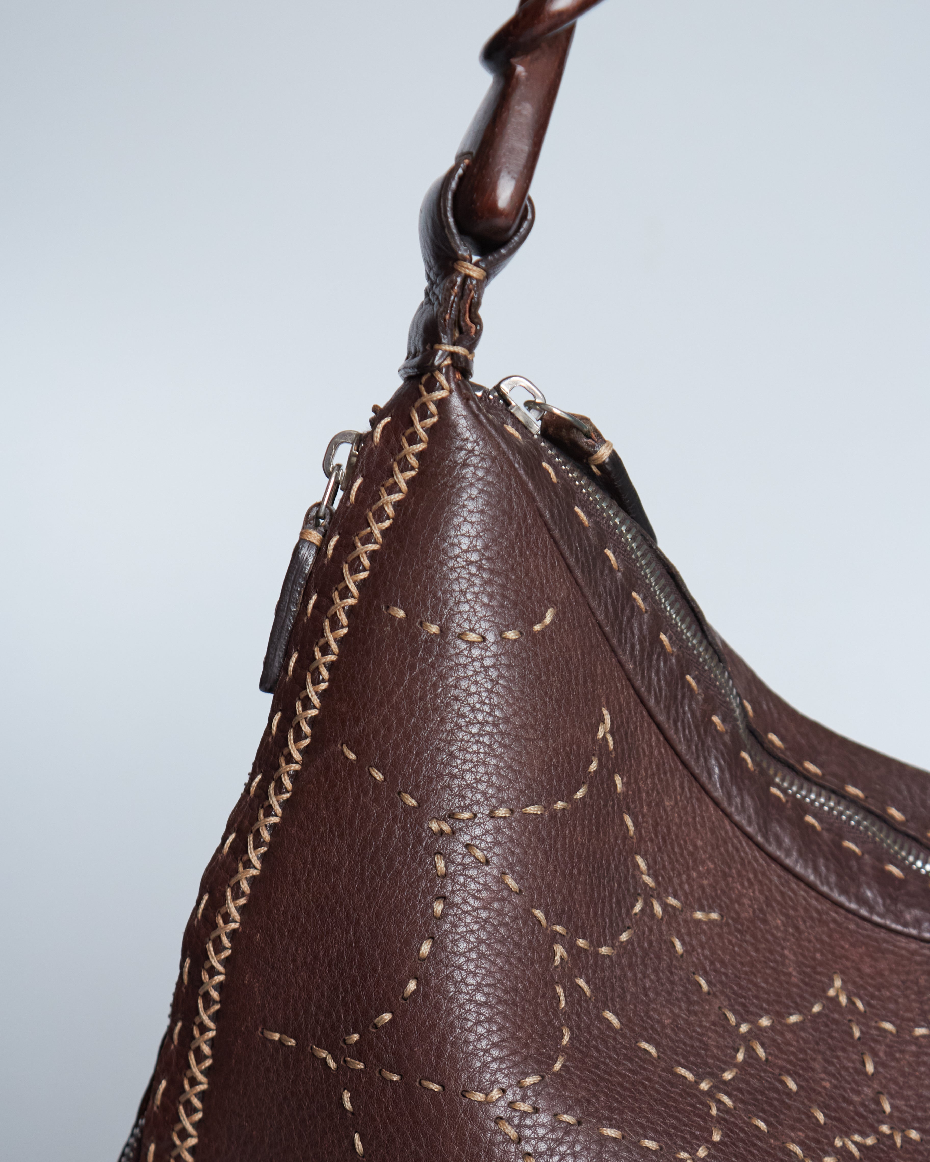 Fendi Selleria Wood Oyster Bag