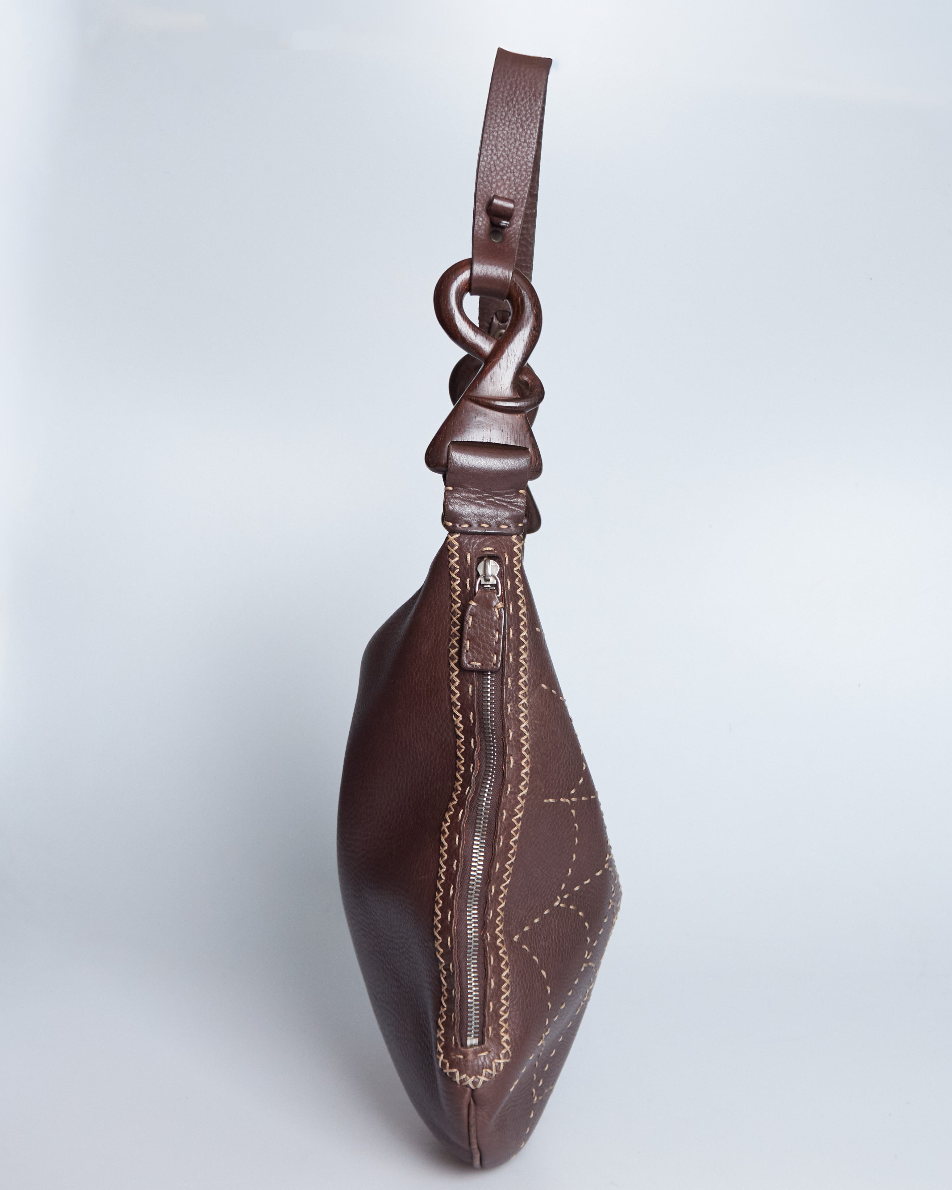 Fendi Selleria Wood Oyster Bag